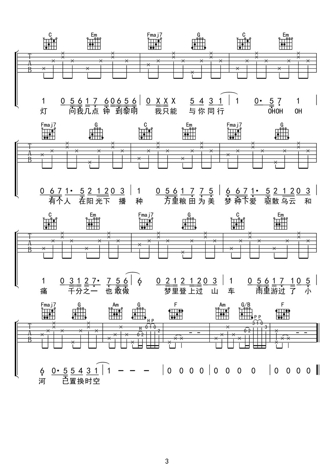 听你说吉他谱3-梁博