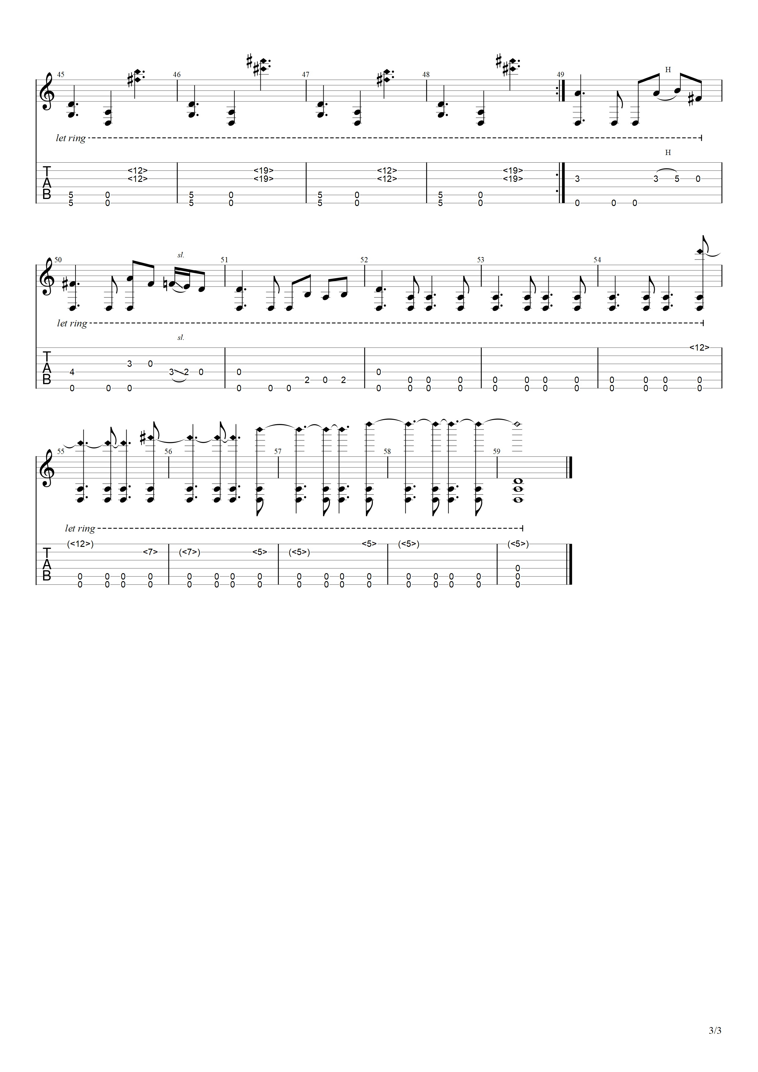 彩虹猎人指弹吉他谱3-中川砂人