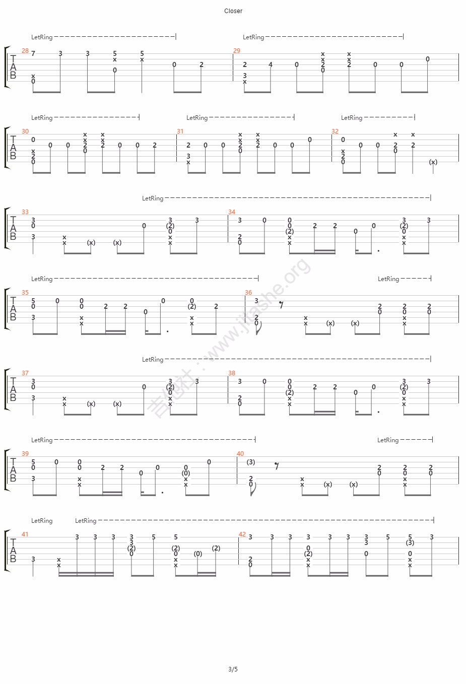 Closer指弹吉他谱3-烟鬼组合