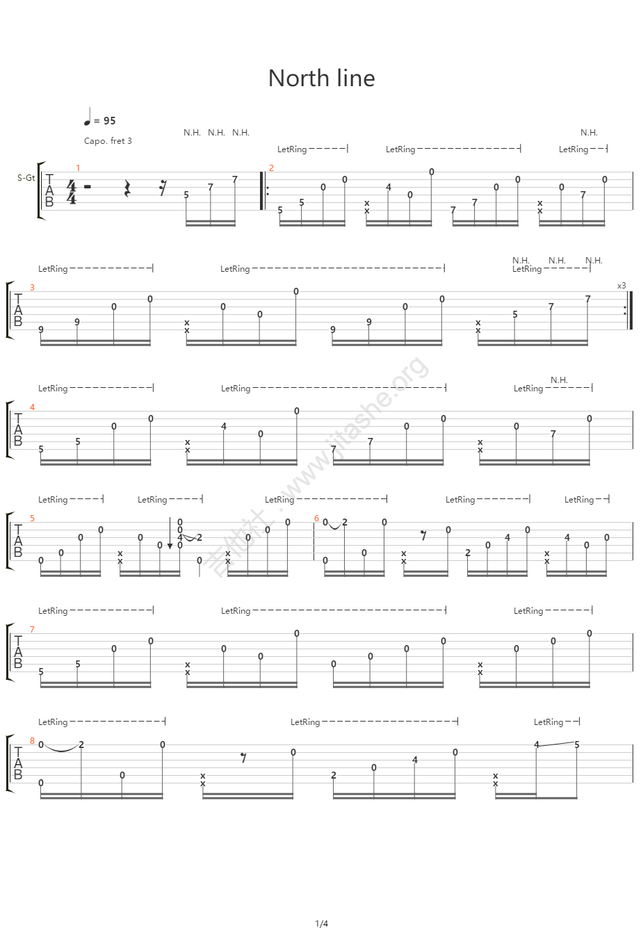 North-Line指弹吉他谱1-Gin