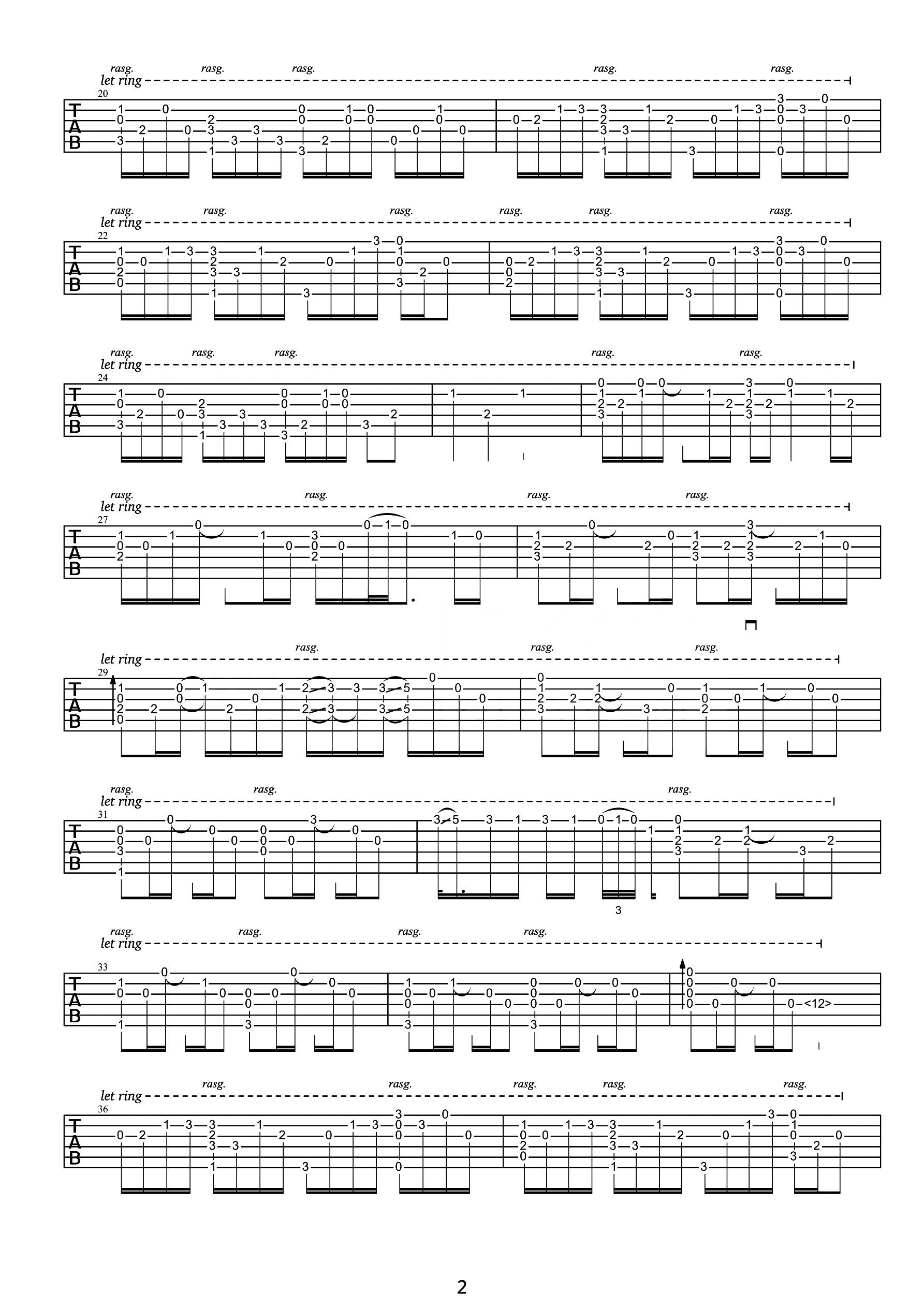 团子大家族指弹吉他谱2-武士桑