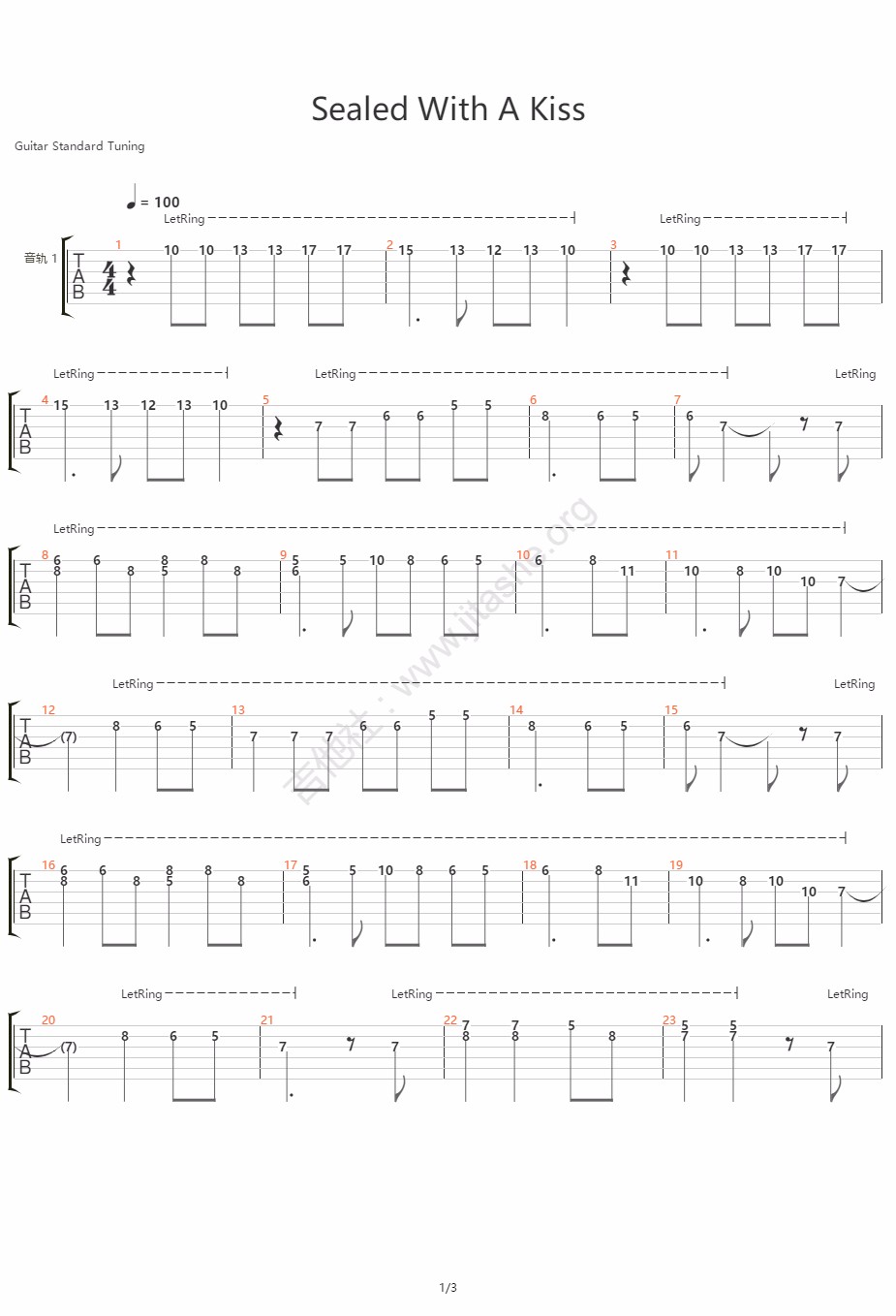 Sealed-With-A-kiss指弹吉他谱1