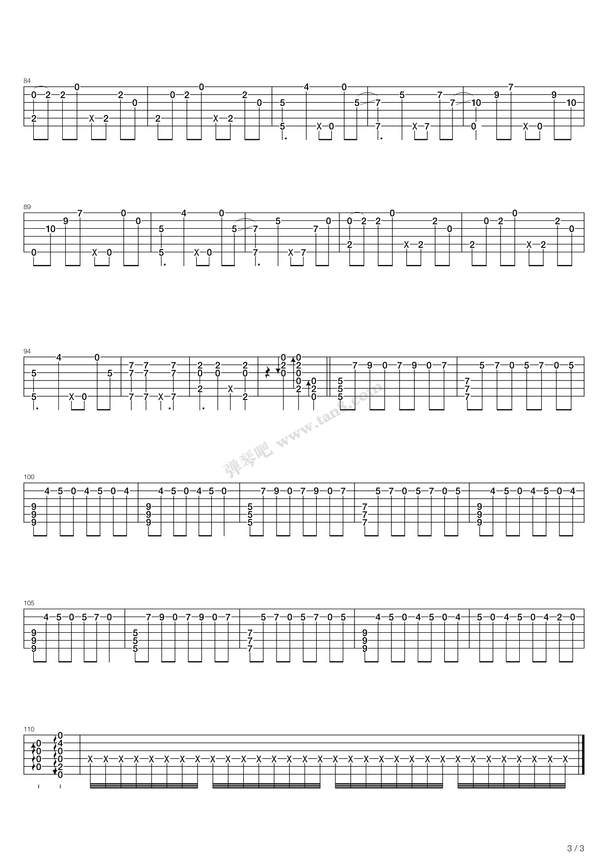 忆指弹吉他谱3-陈亮