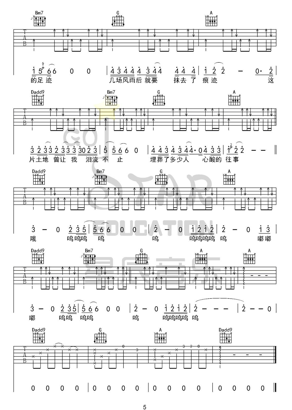 父亲写的散文诗吉他谱预览图