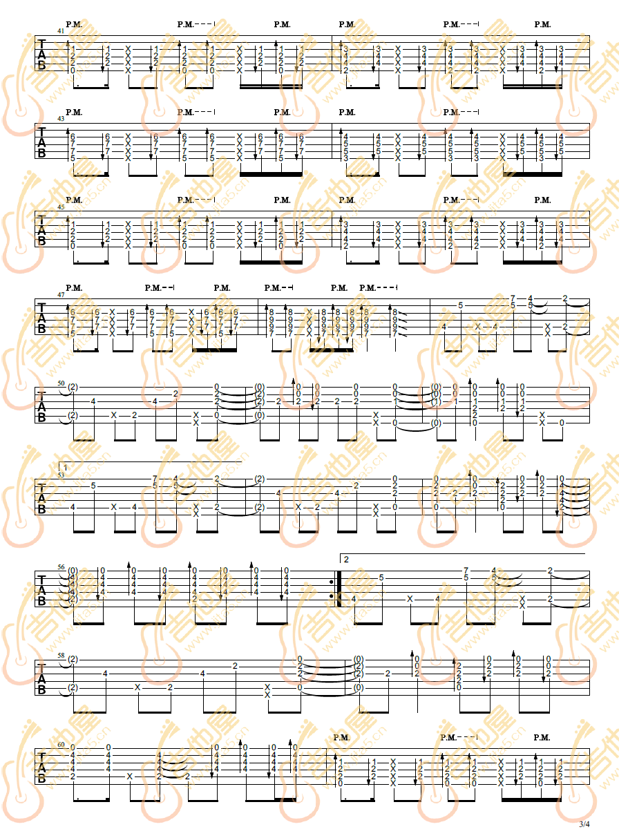 晨曦指弹吉他谱预览图