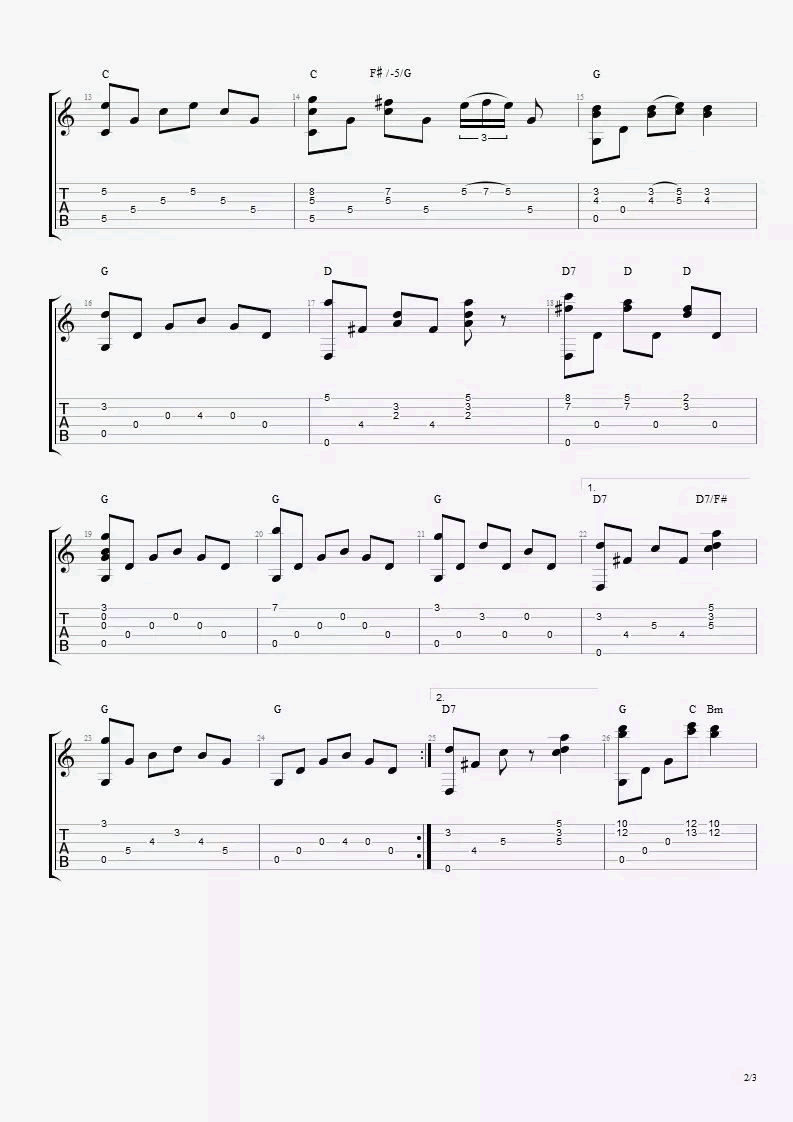 Silent-Night指弹吉他谱预览图