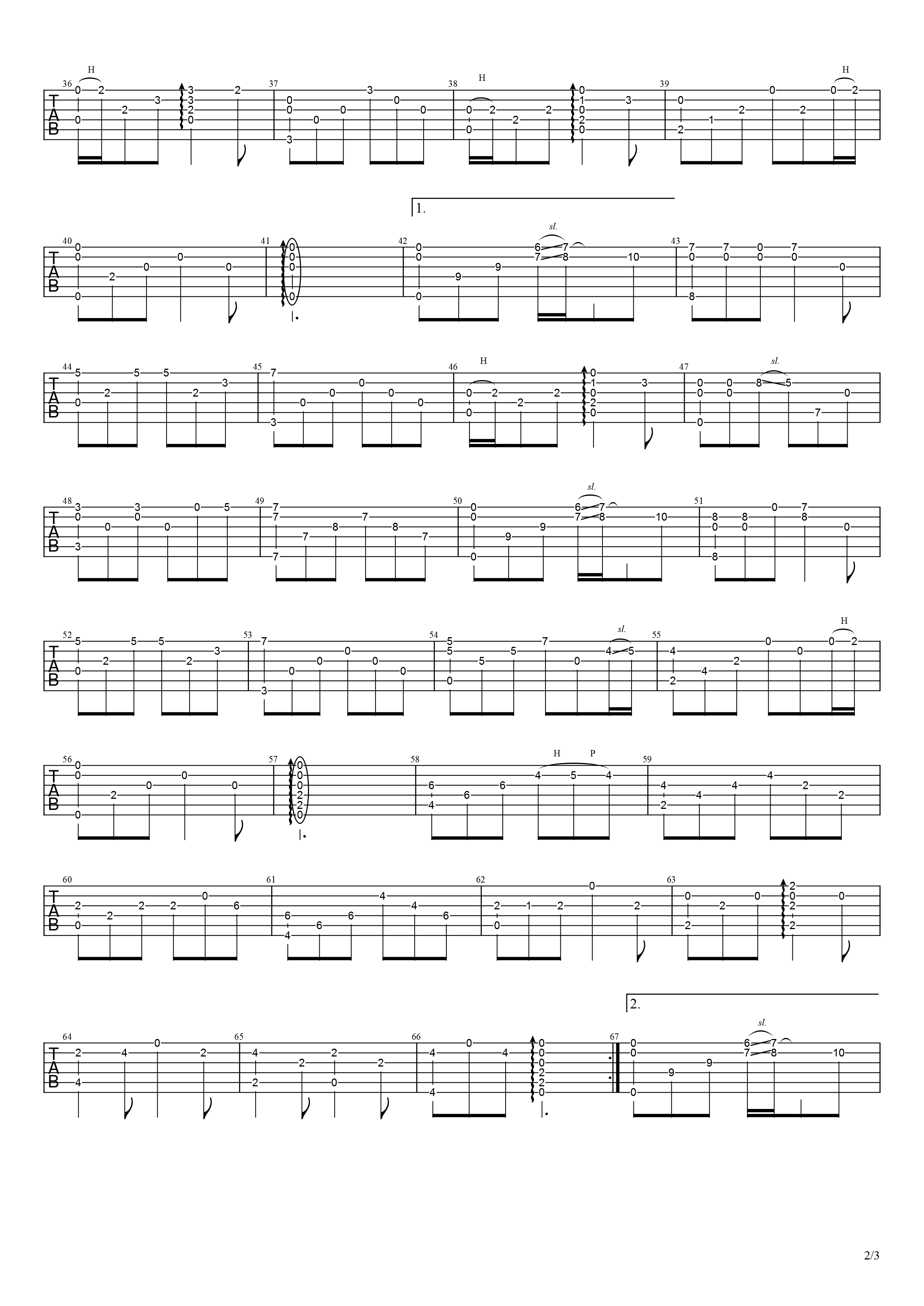 深夜一角指弹吉他谱预览图