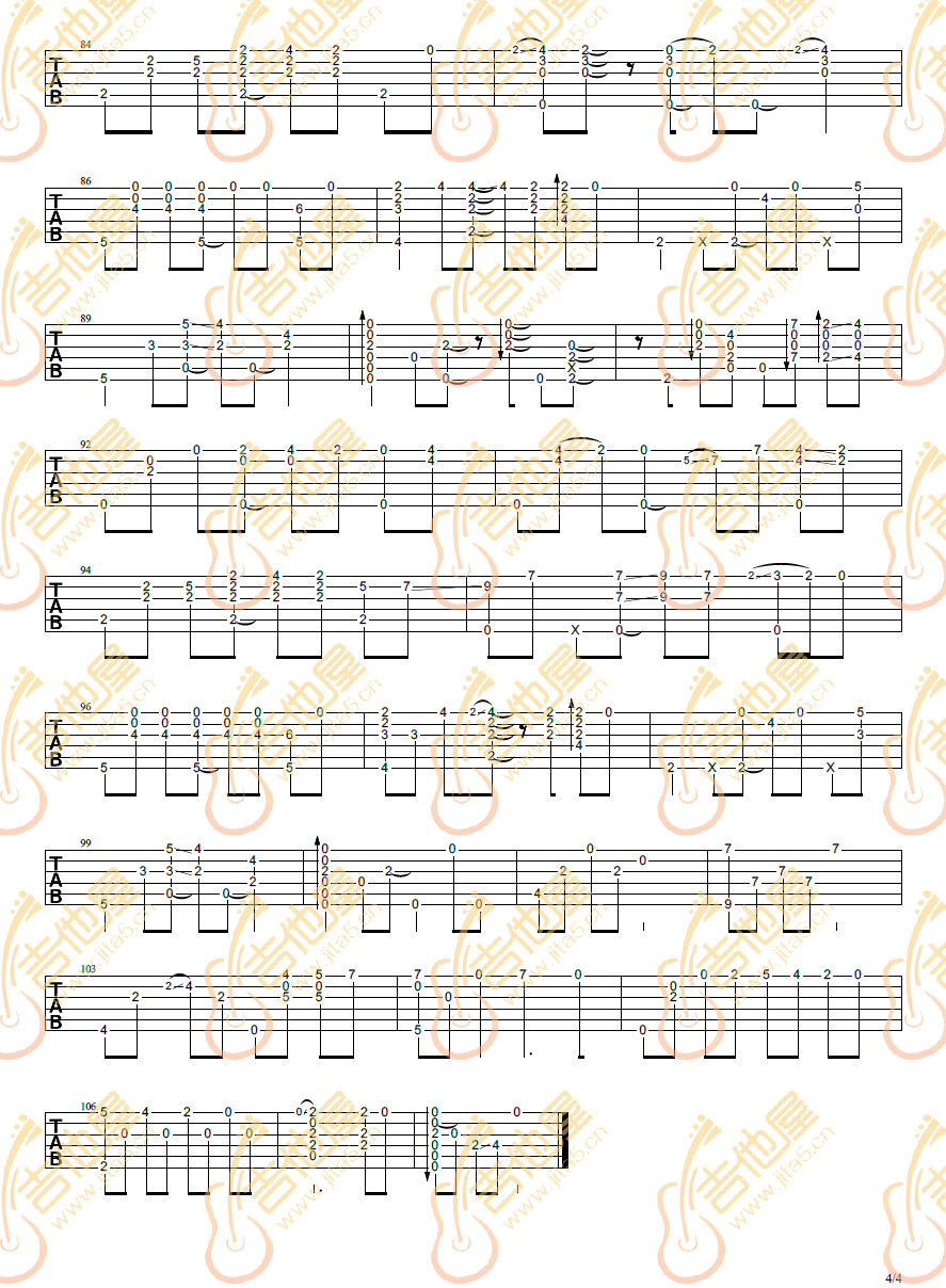 真夏的果实指弹吉他谱预览图