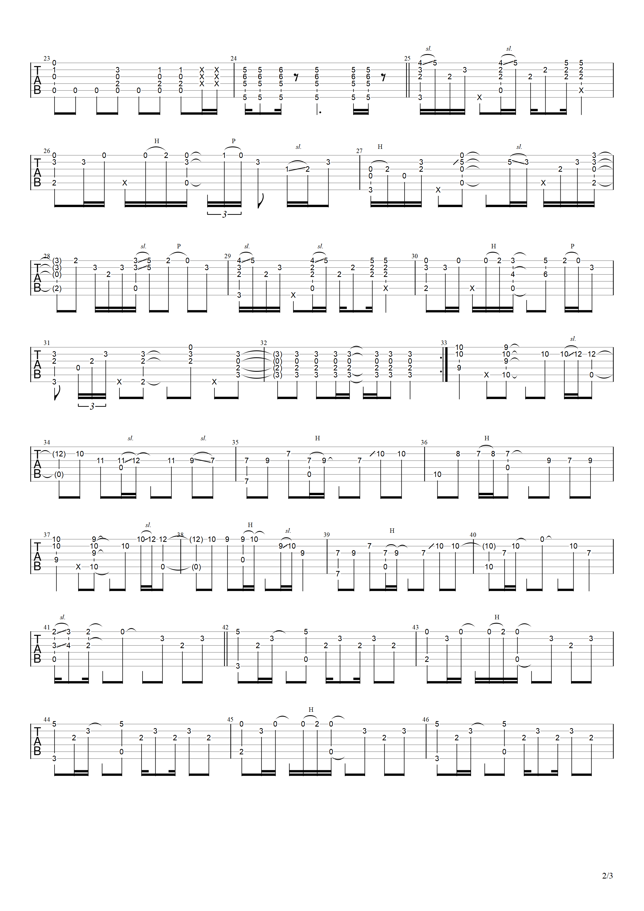 After-The-Rain指弹吉他谱预览图