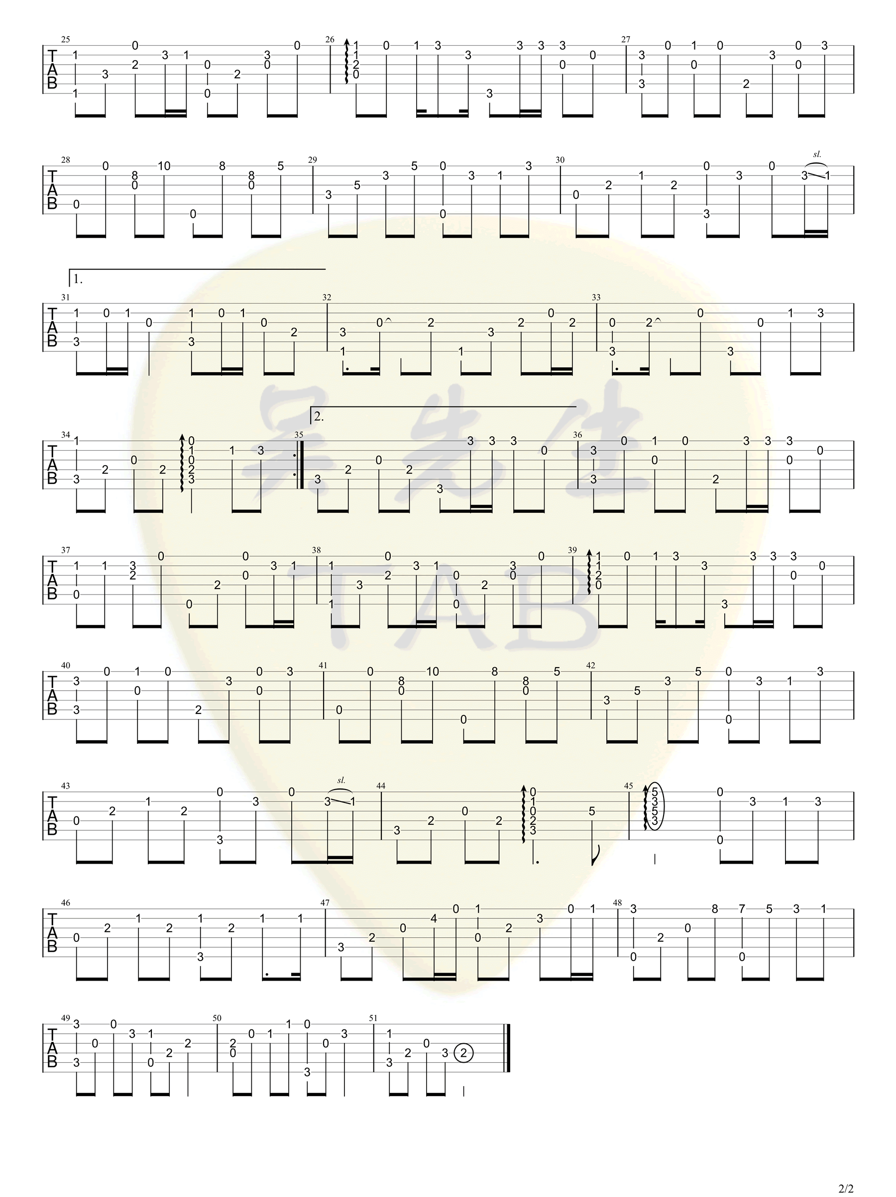 这就是爱吗指弹吉他谱预览图