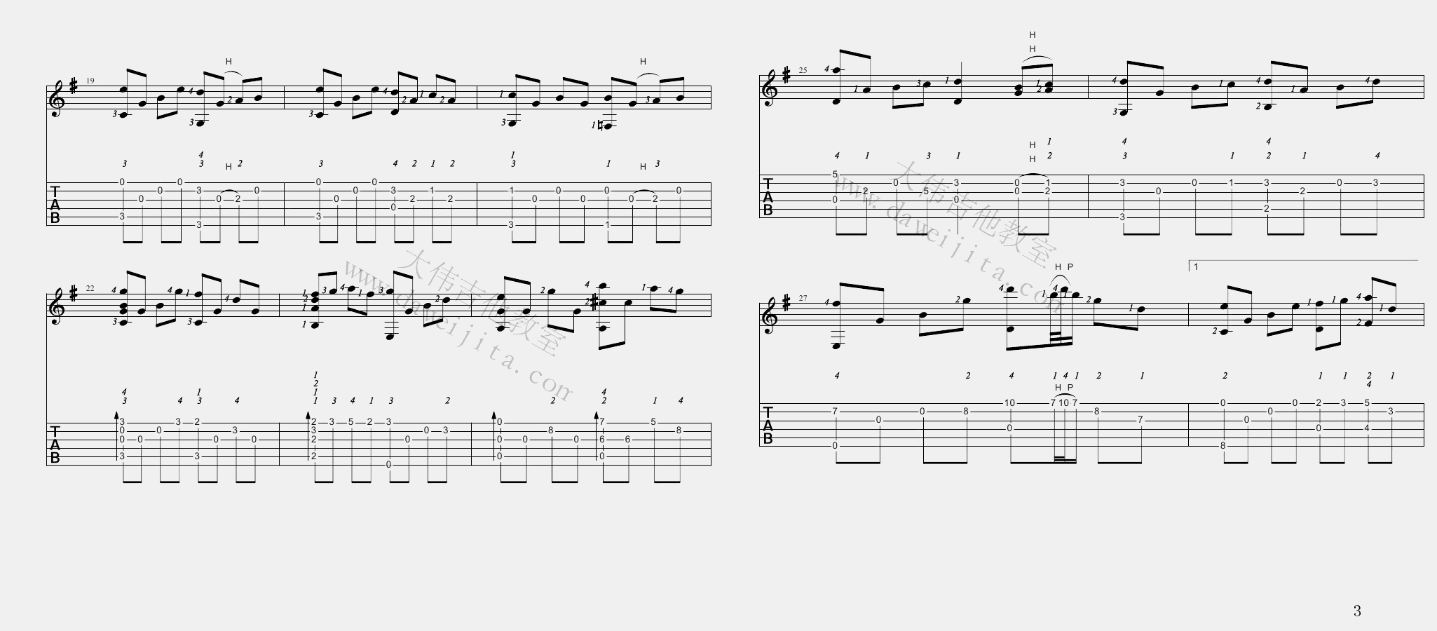 花指弹吉他谱预览图