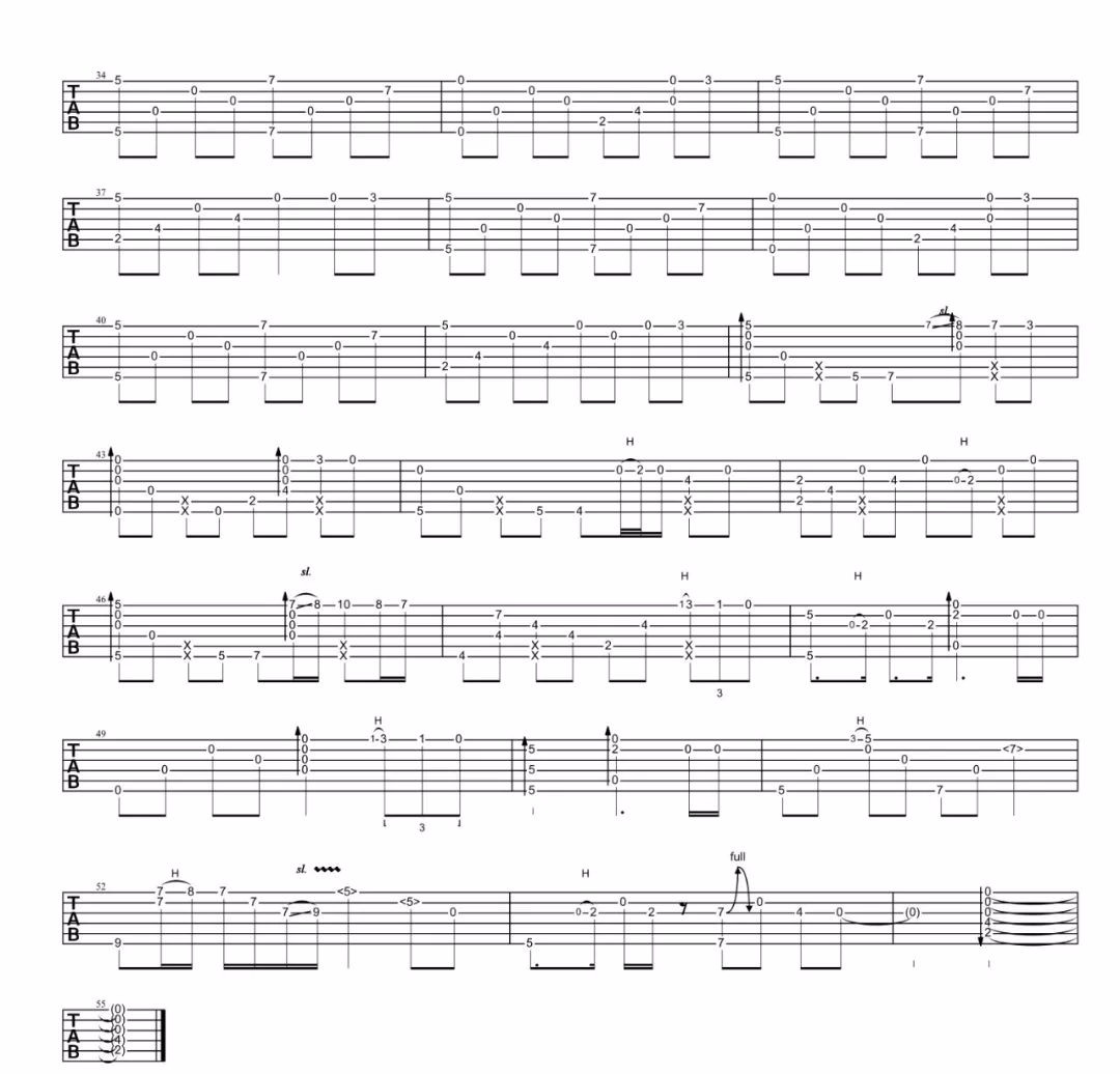 往后余生指弹吉他谱预览图