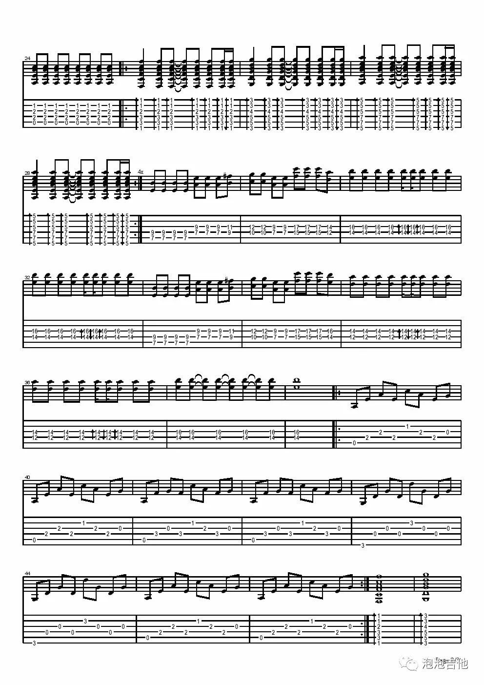 孙大剩指弹吉他谱预览图