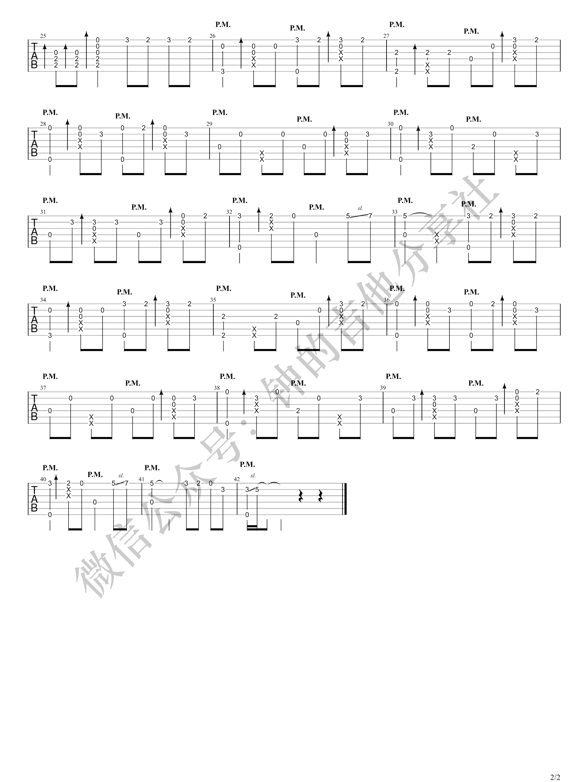 太多指弹吉他谱预览图
