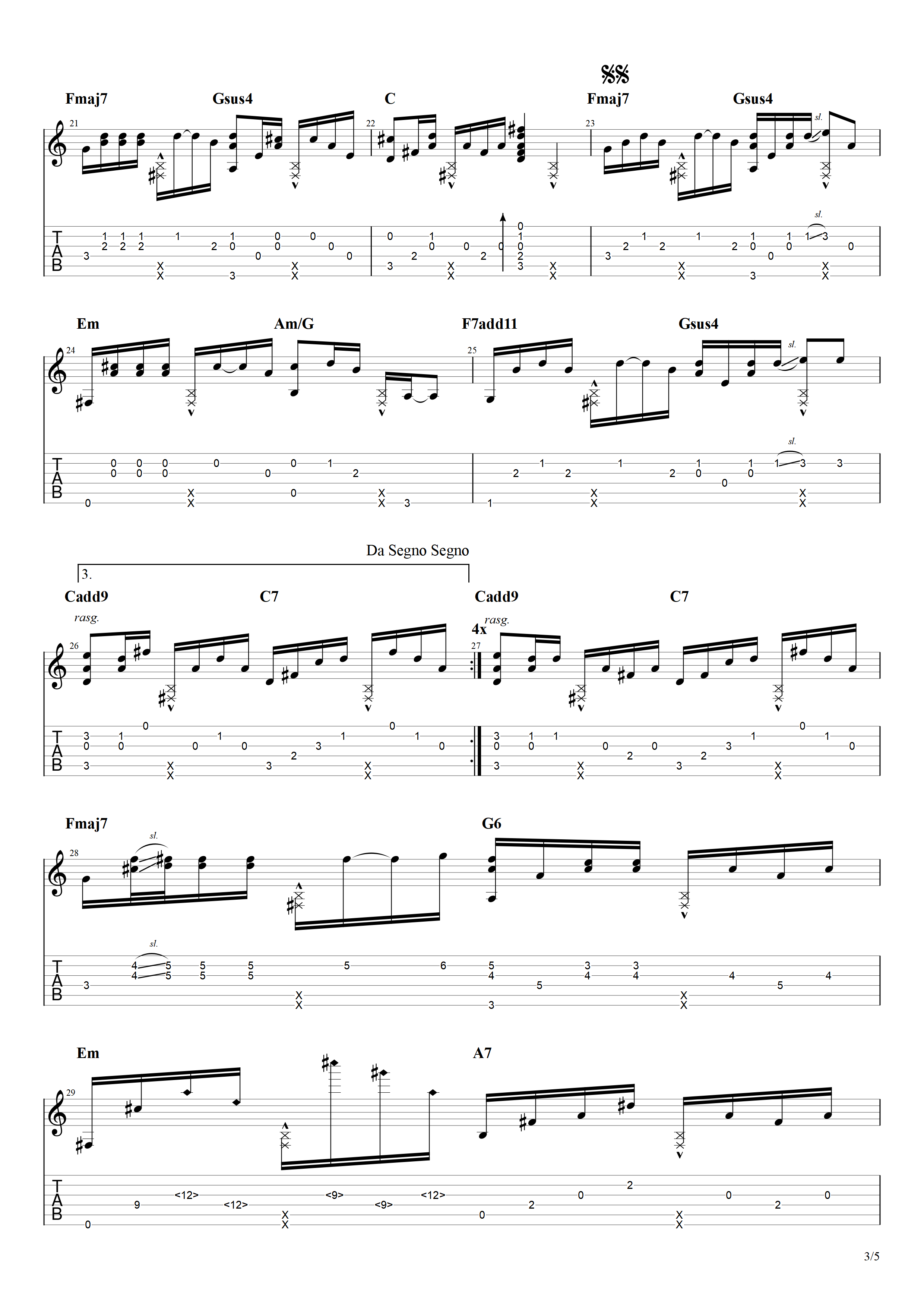 奇妙能力歌指弹吉他谱预览图