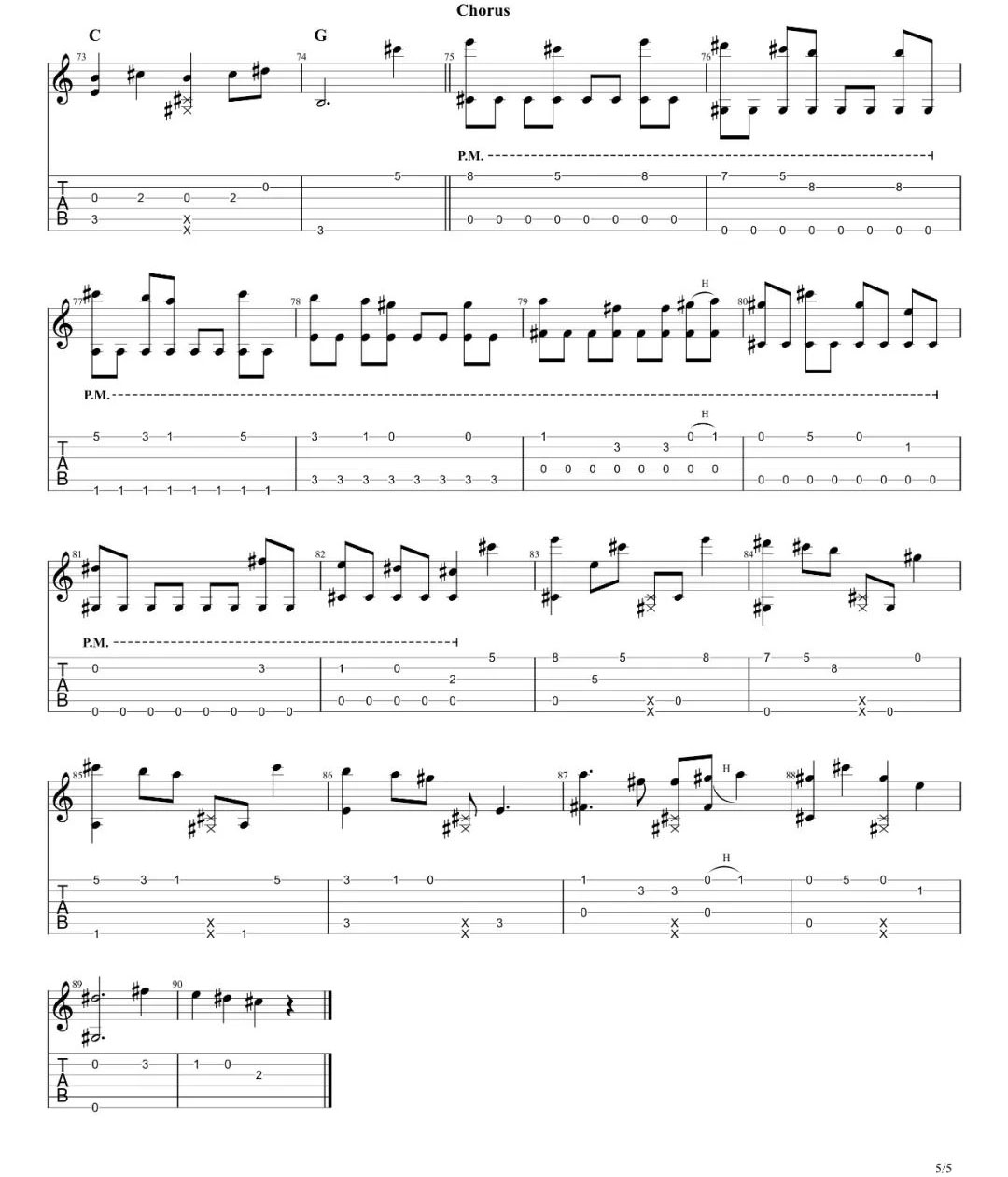 On-My-Way指弹吉他谱预览图