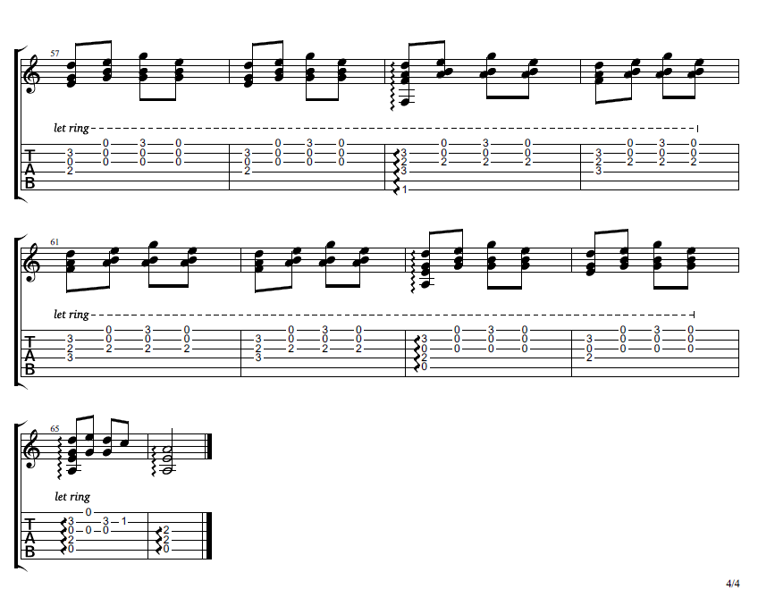 打上花火指弹吉他谱预览图