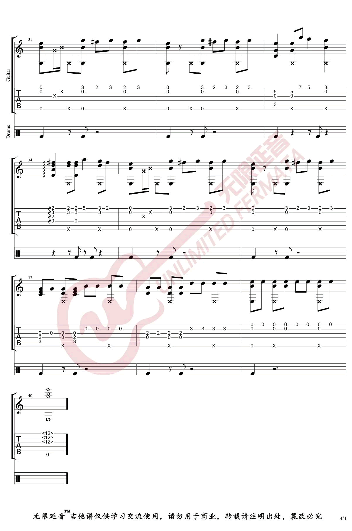 黑人抬棺指弹吉他谱预览图