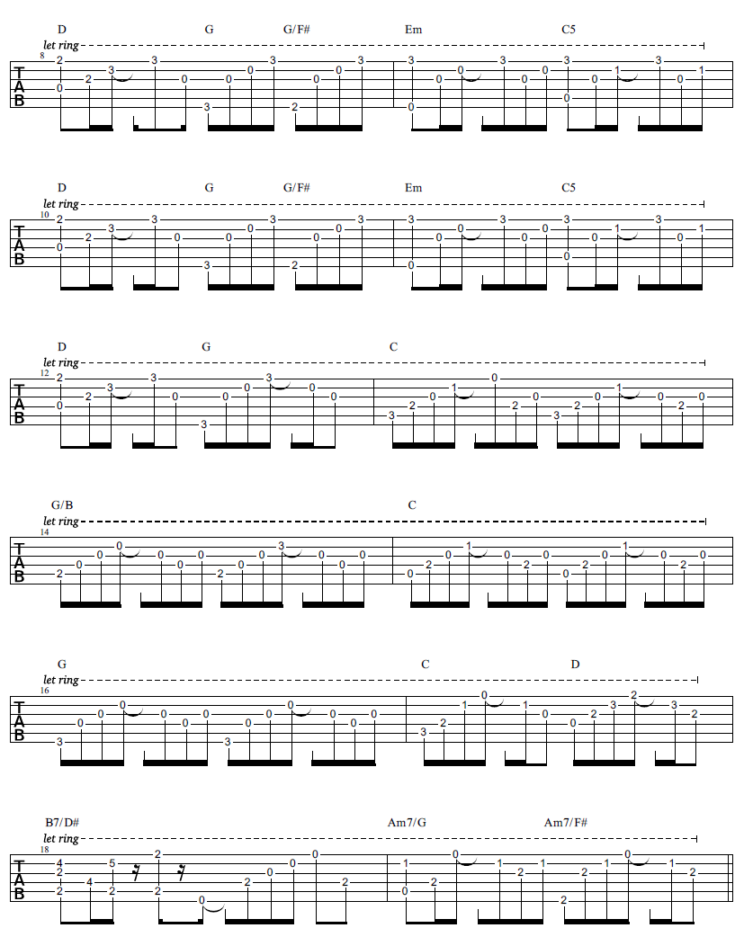 风向仪指弹吉他谱预览图