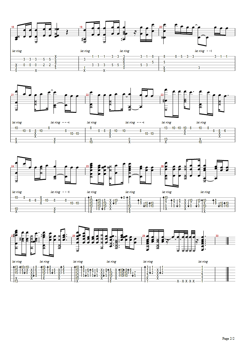 离骚指弹吉他谱预览图
