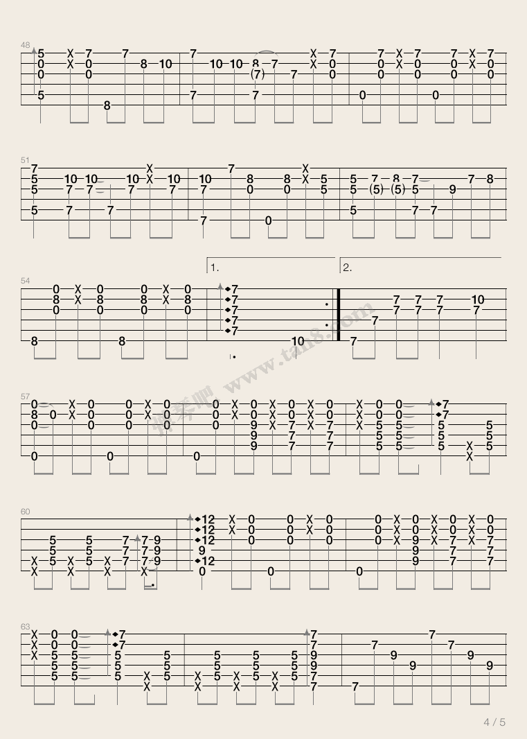 好想大声说喜欢你指弹吉他谱预览图
