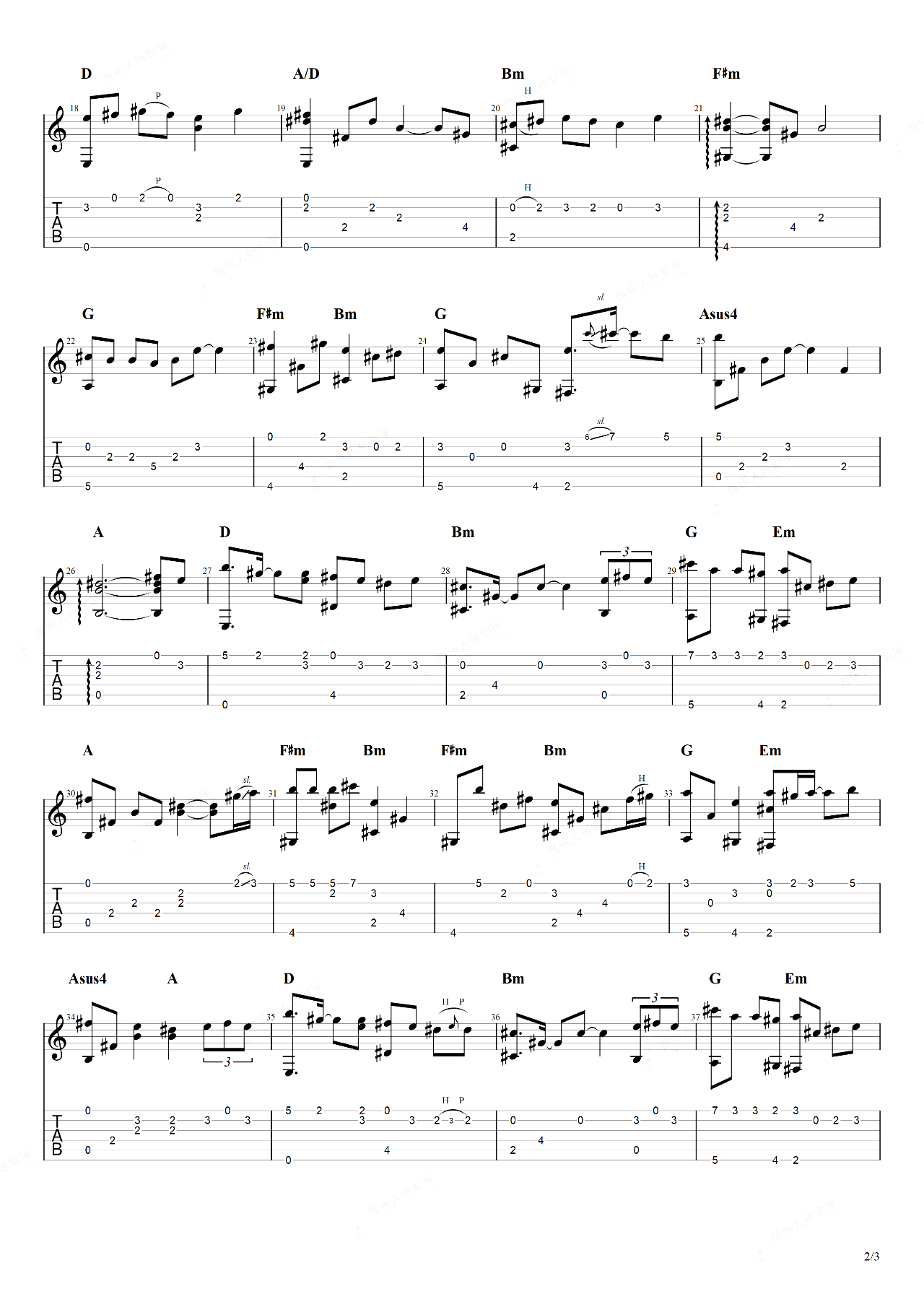 约定指弹吉他谱预览图