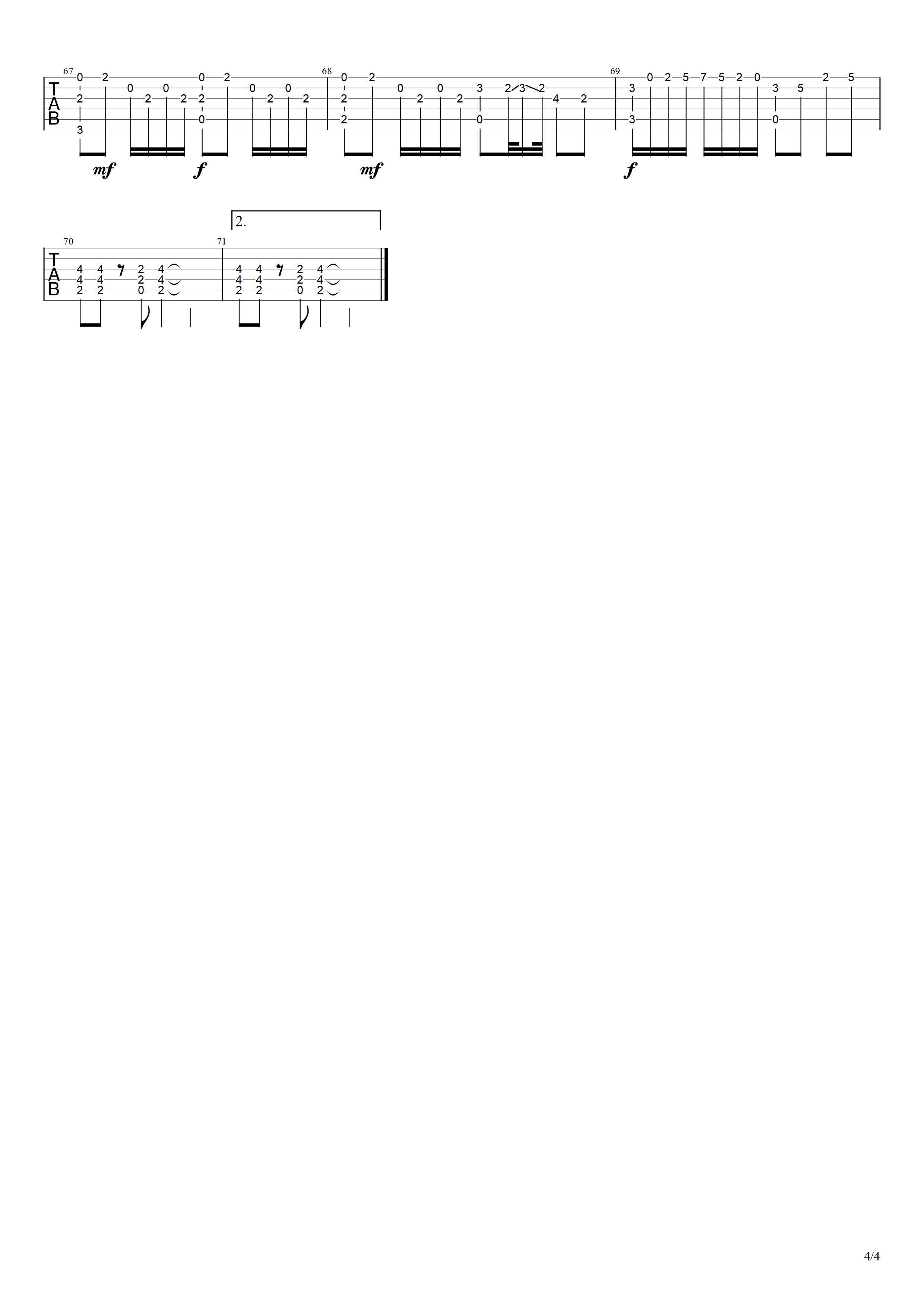 千本樱指弹吉他谱预览图