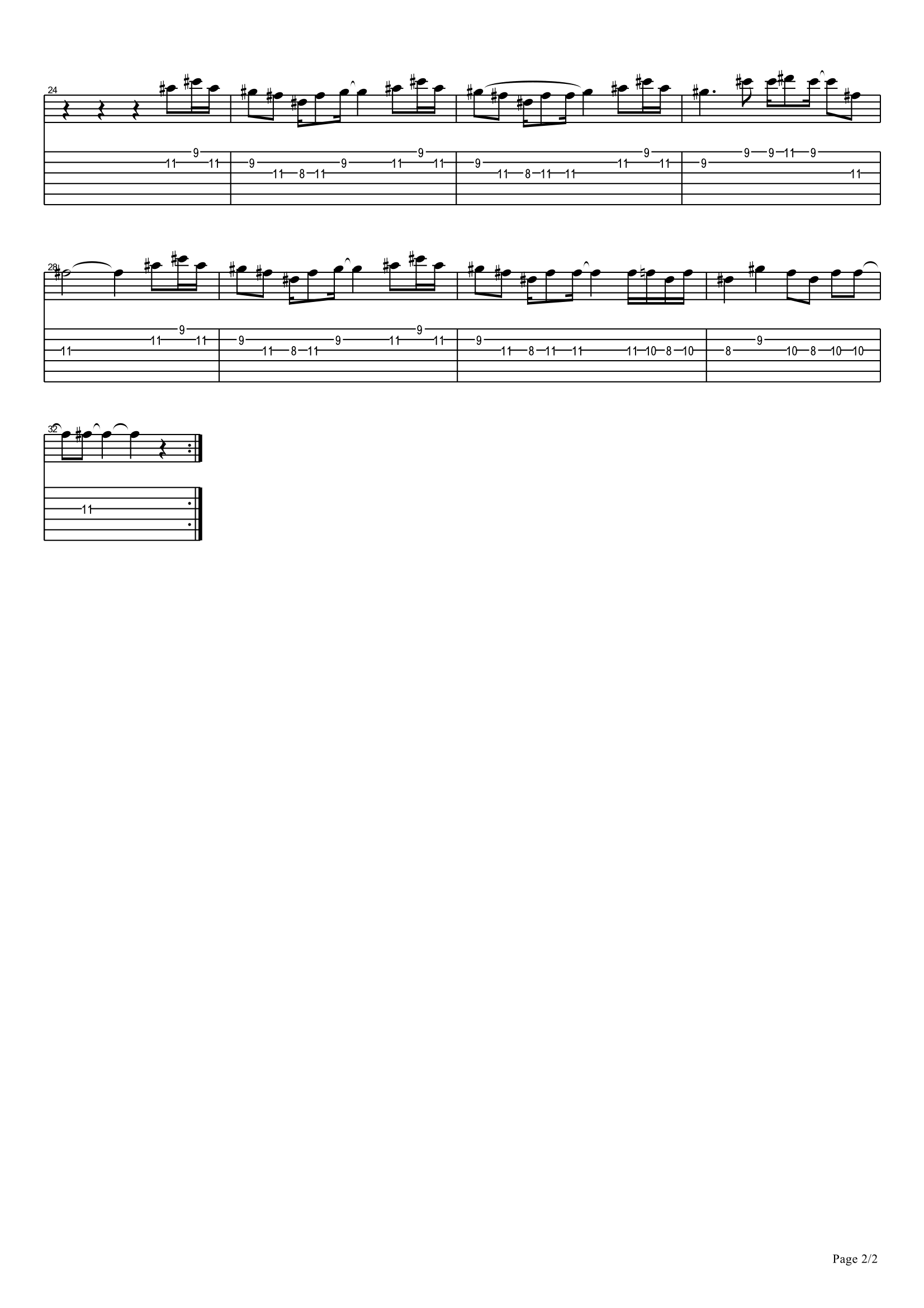 打上花火指弹吉他谱预览图