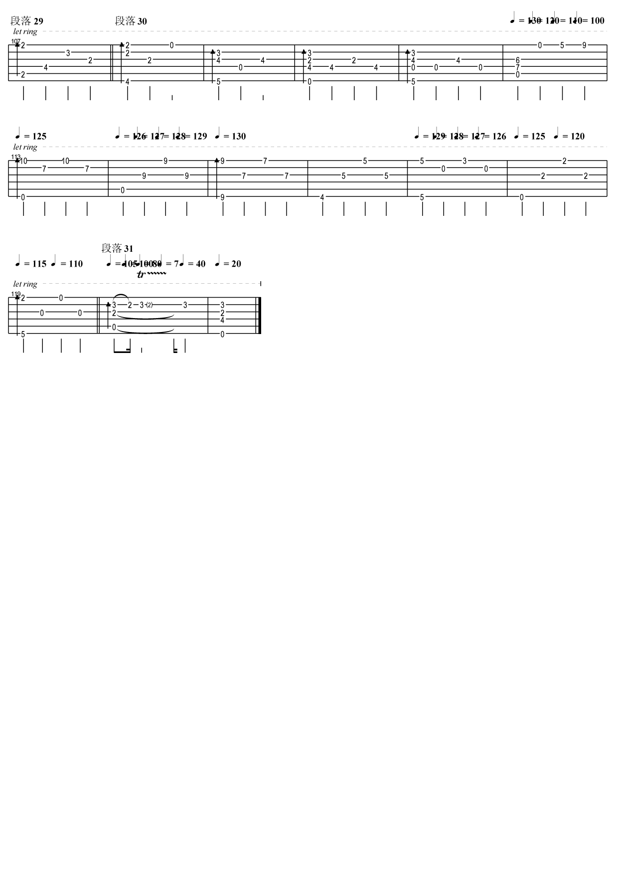 卡农指弹吉他谱预览图