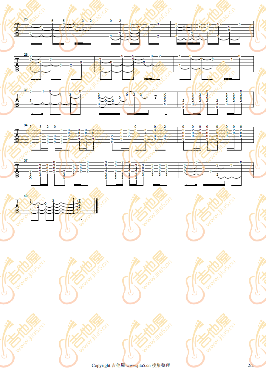 月光酒馆指弹吉他谱预览图