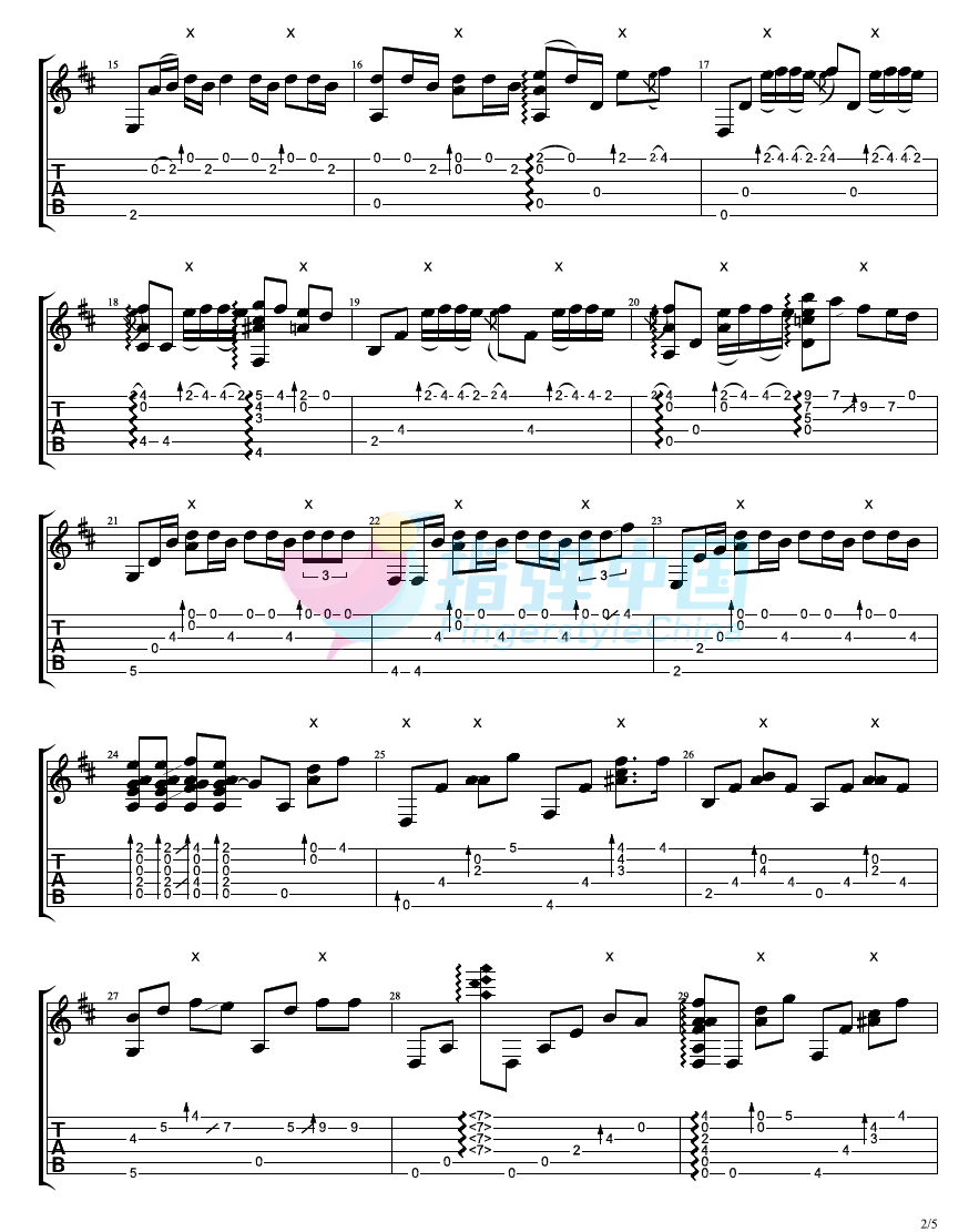 说好不哭指弹吉他谱预览图