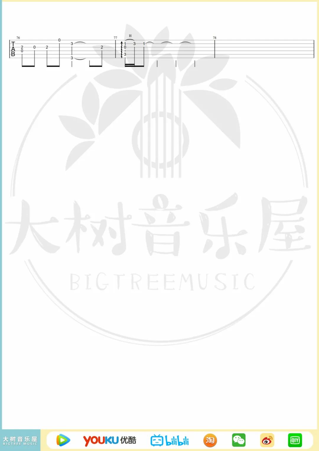 兰亭序指弹吉他谱预览图