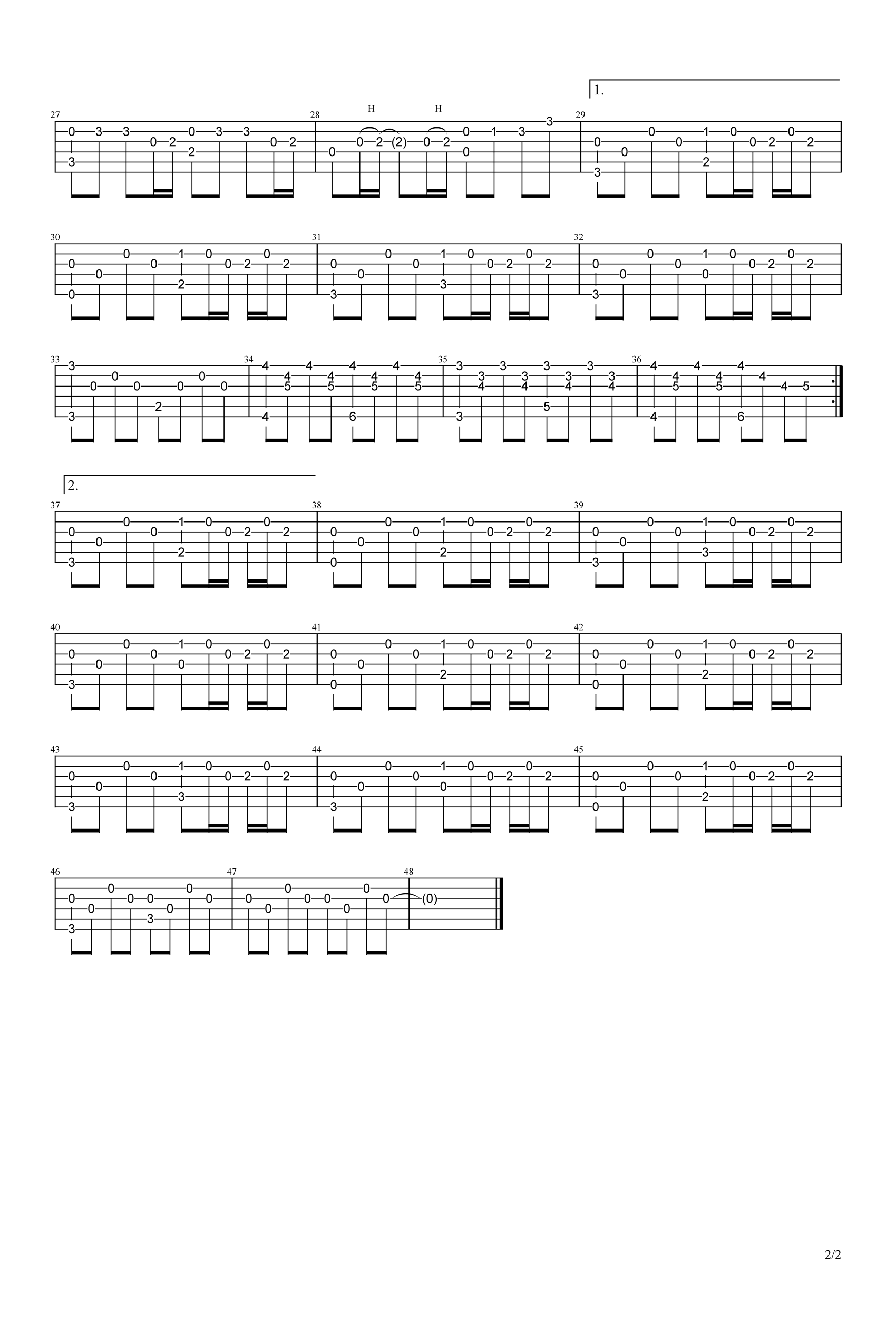 龙卷风指弹吉他谱预览图