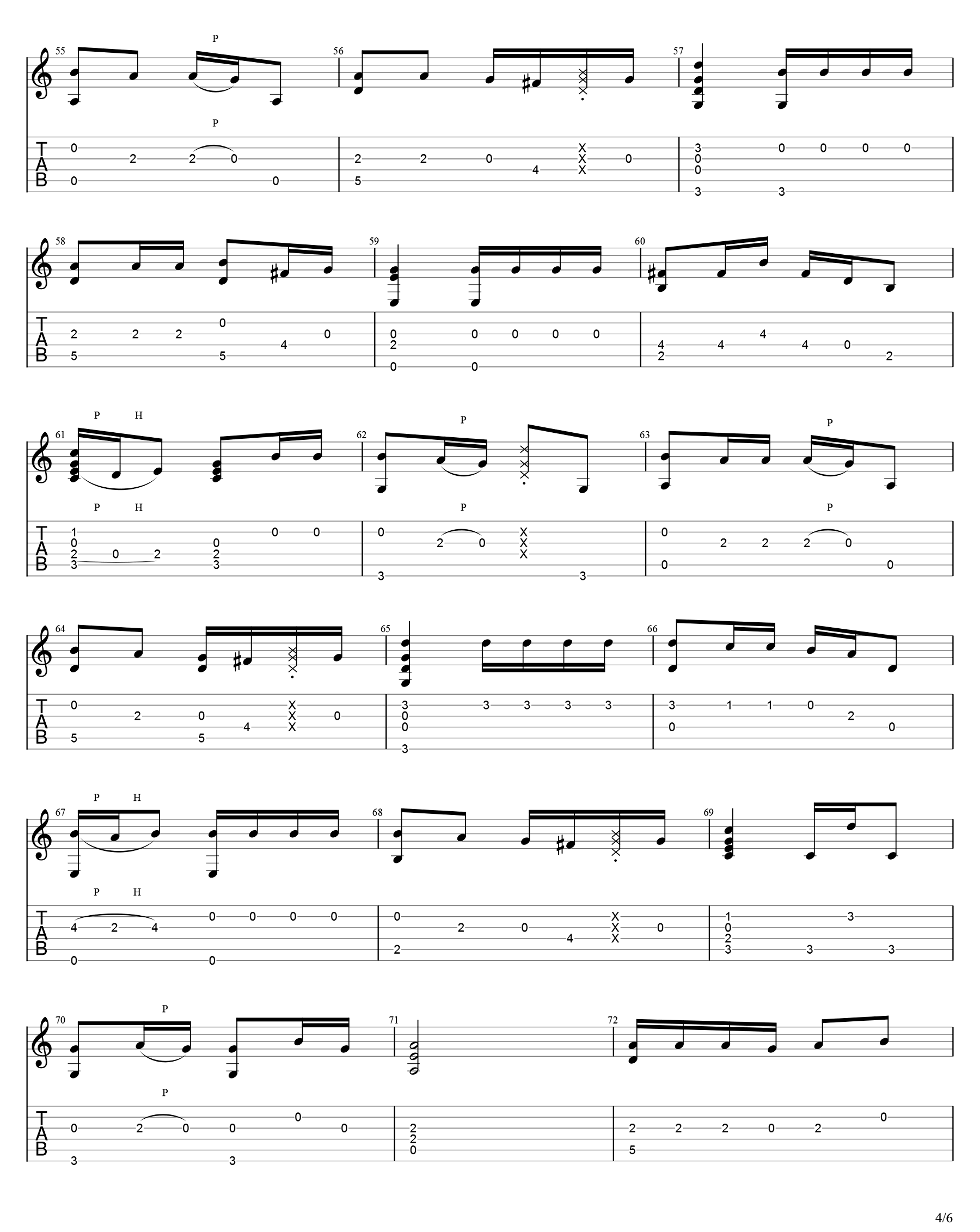 清新的小女孩指弹吉他谱预览图