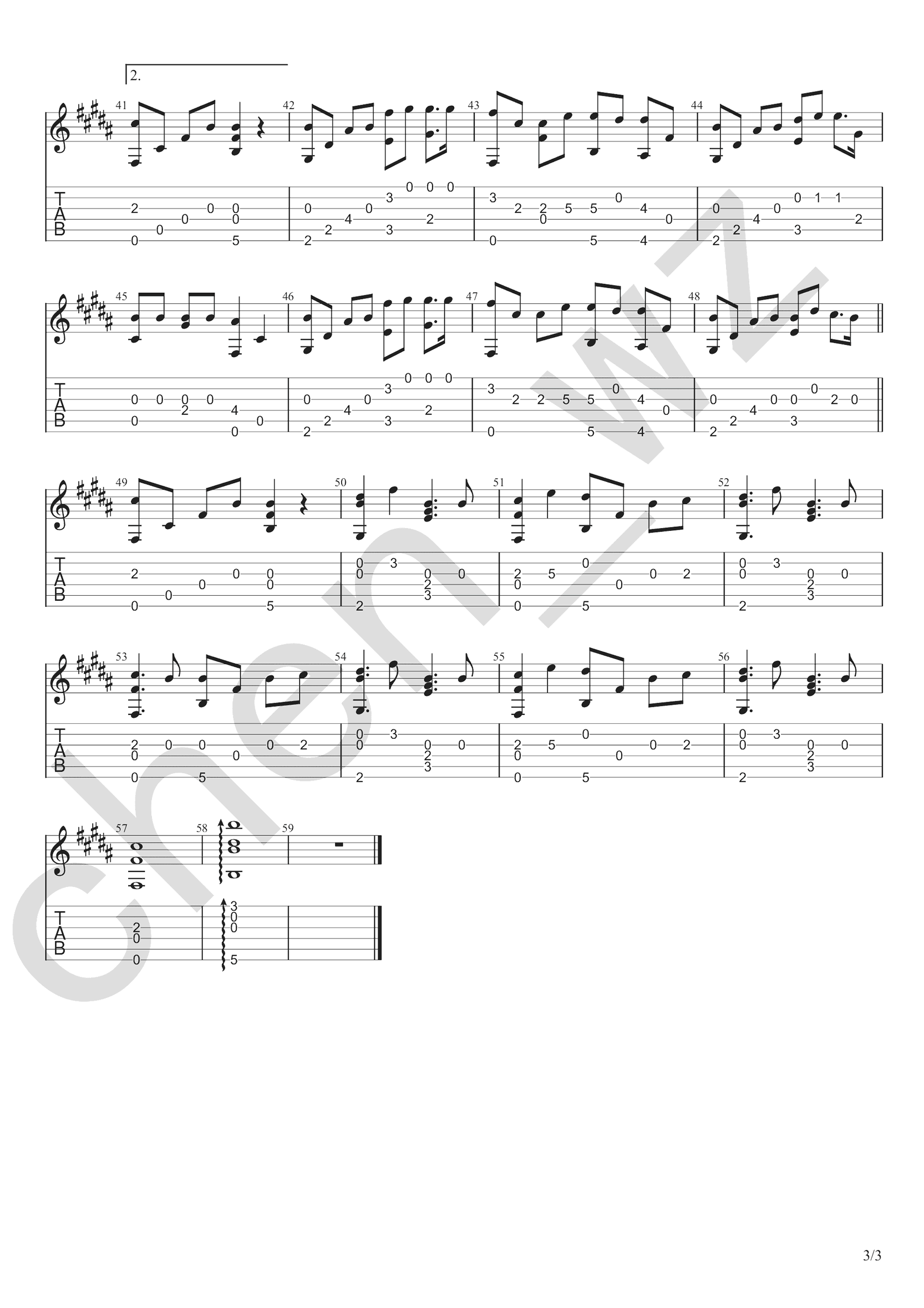 白月光与朱砂痣指弹吉他谱预览图