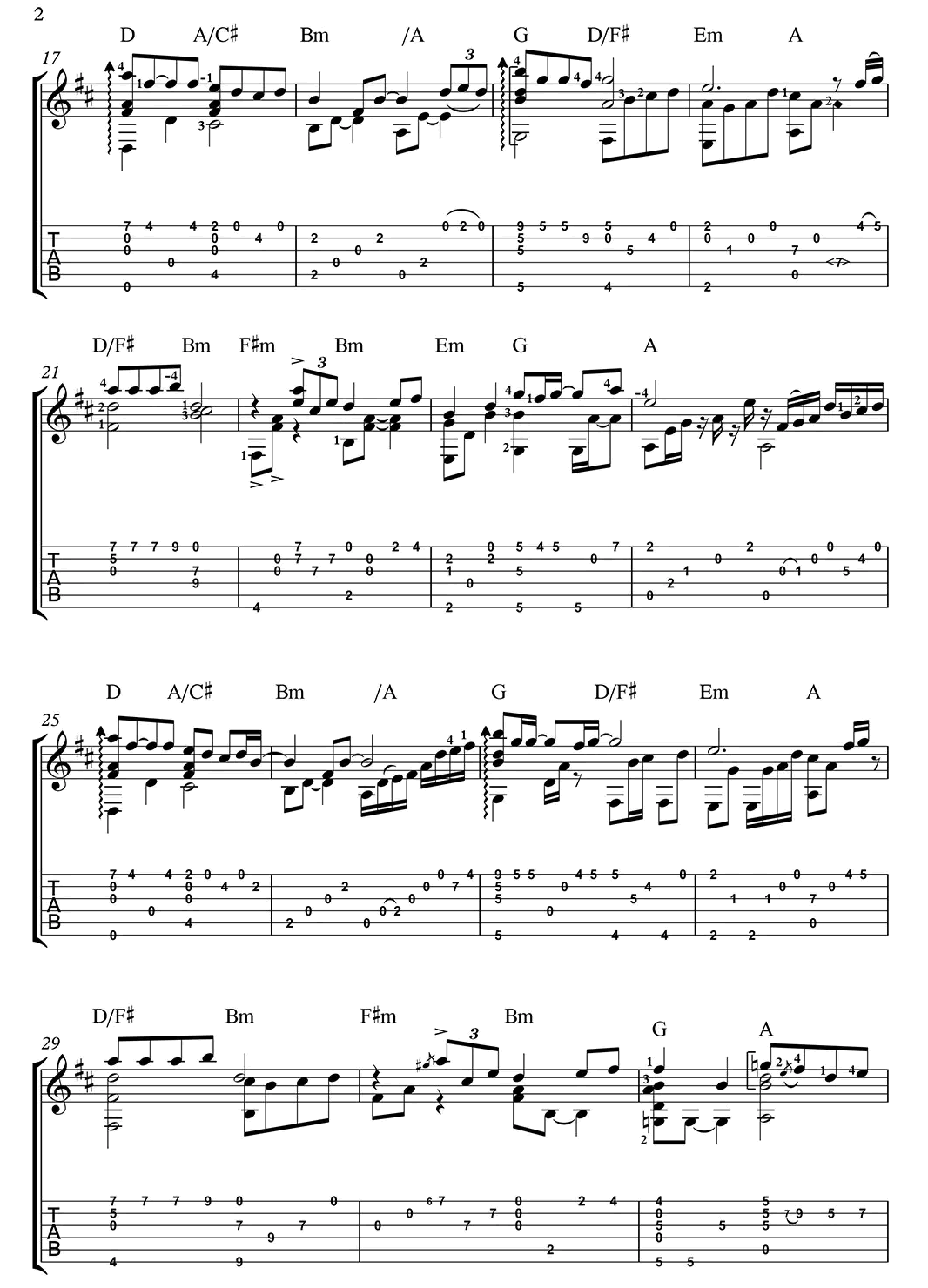 约定指弹吉他谱预览图