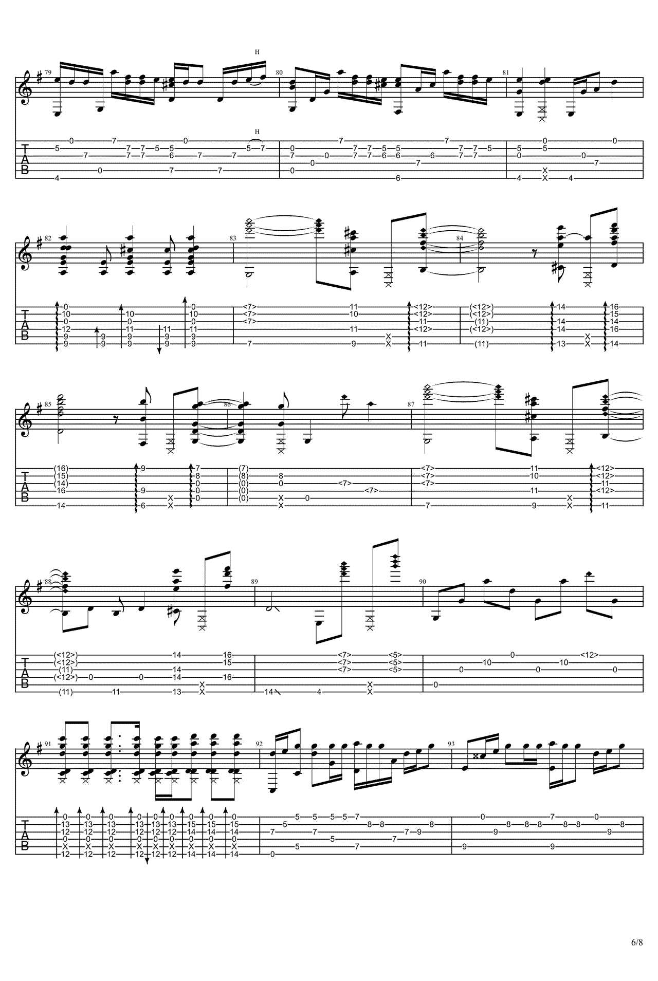 没什么大不了指弹吉他谱预览图