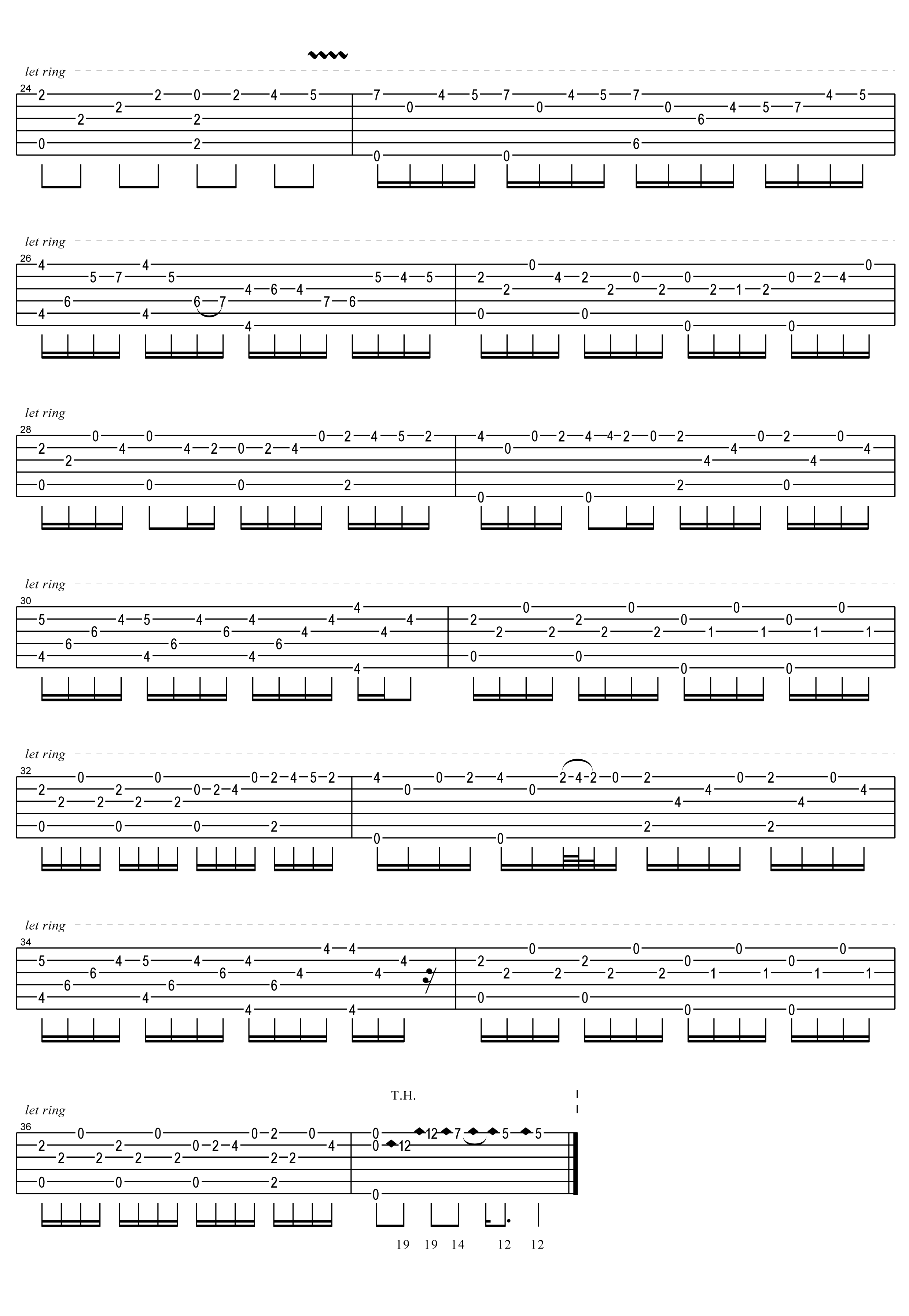 卡农指弹吉他谱预览图