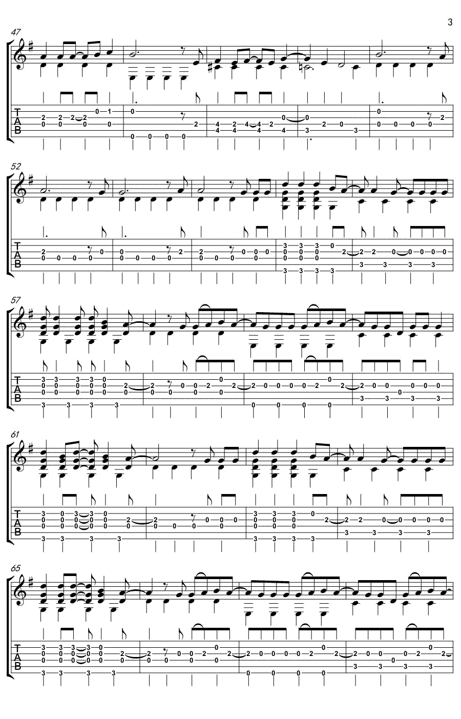 前前前世指弹吉他谱预览图