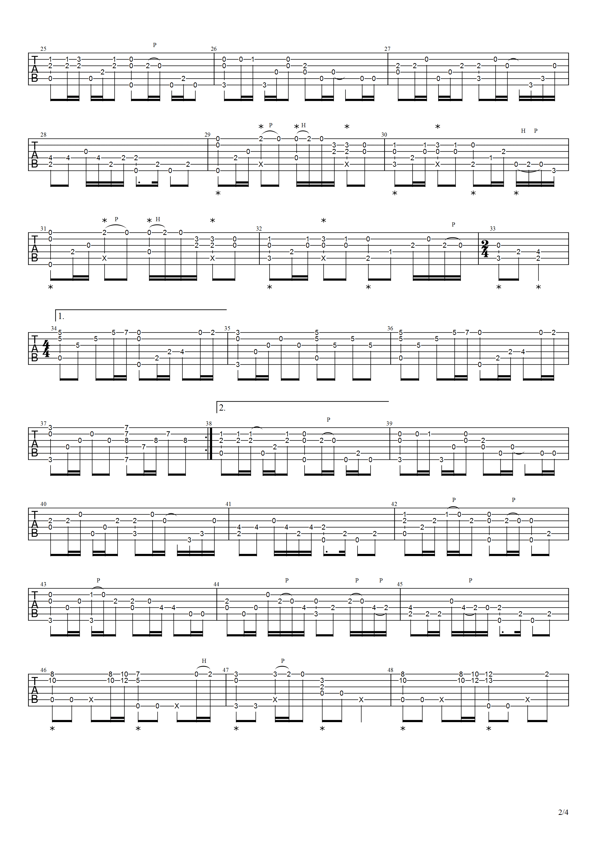 旧日的足迹指弹吉他谱预览图