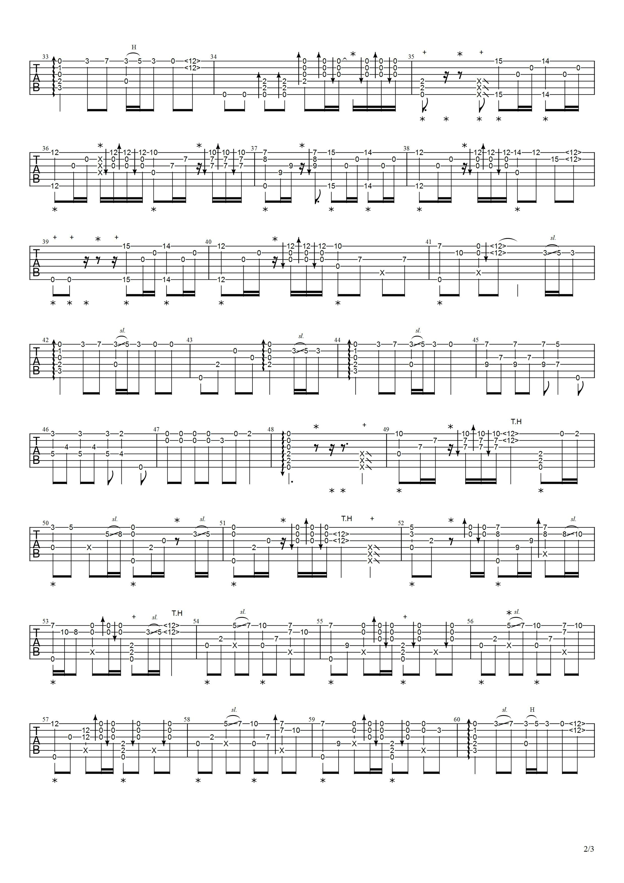 最怕指弹吉他谱预览图