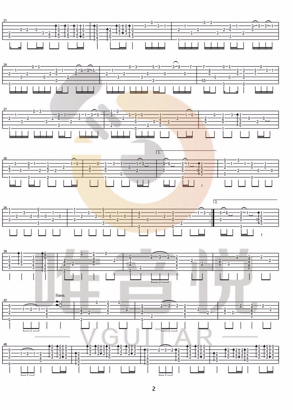 Lemon指弹吉他谱预览图