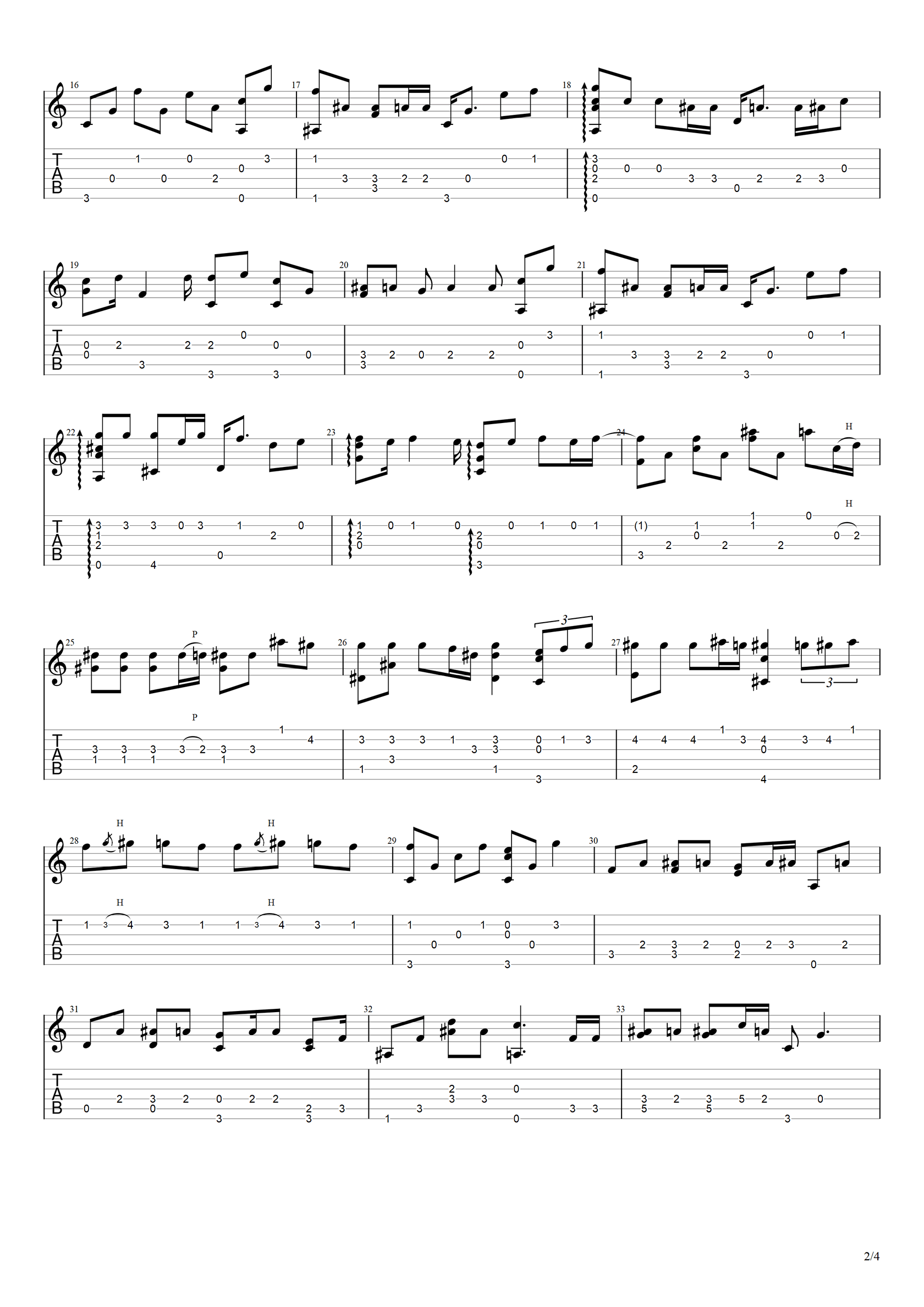 搁浅指弹吉他谱预览图