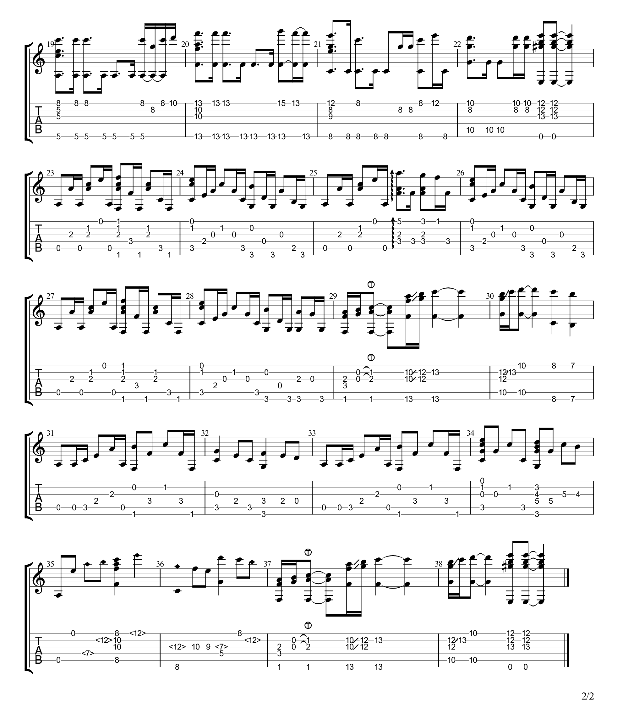 钢铁洪流进行曲指弹吉他谱预览图