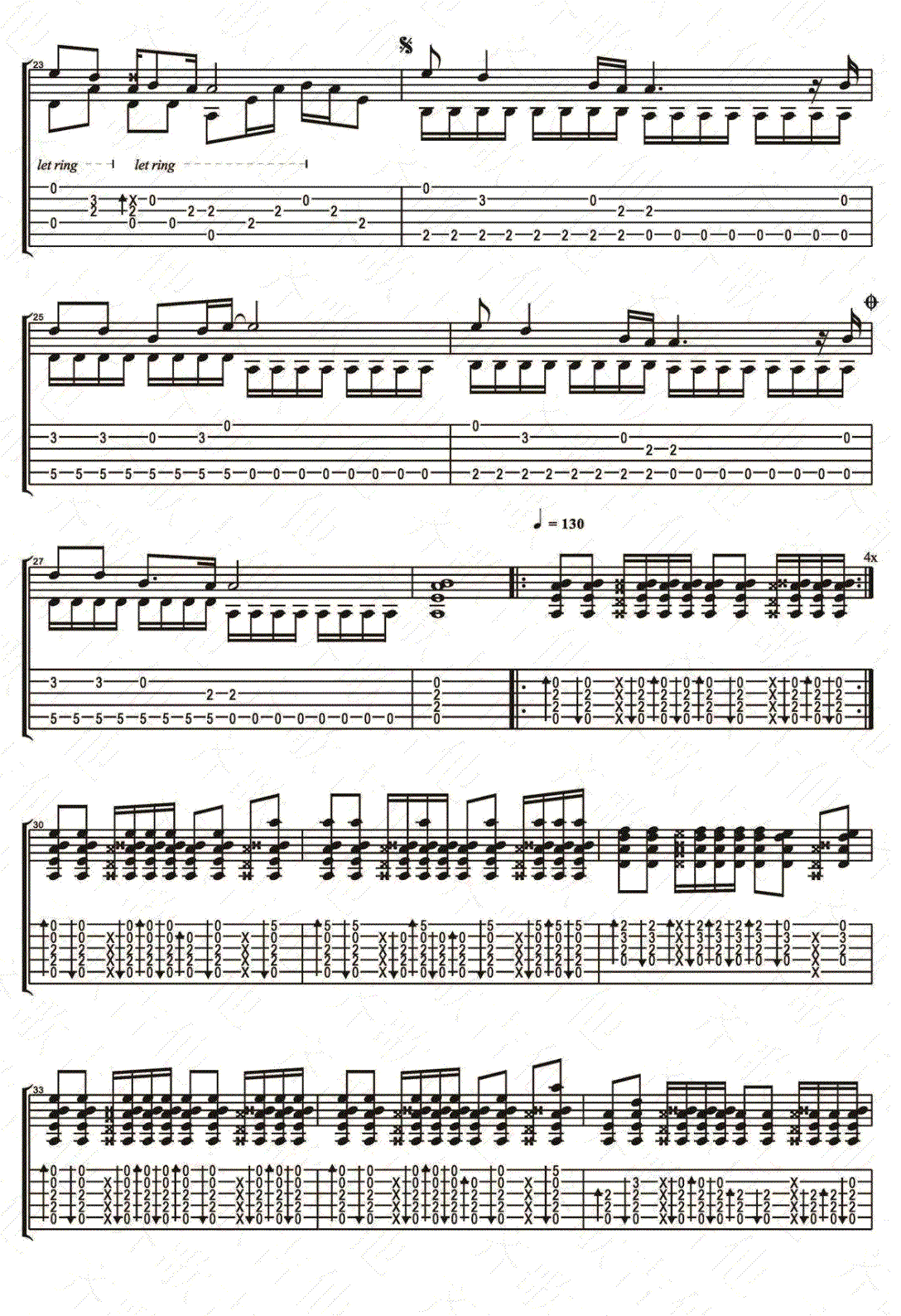 一无所有指弹吉他谱预览图