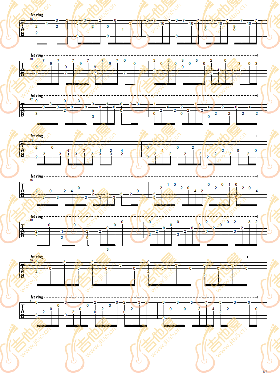 花之舞指弹吉他谱预览图