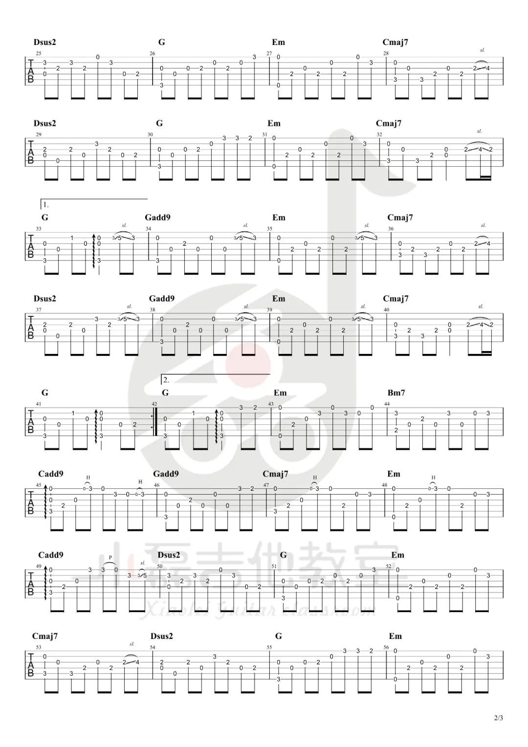 八十年代的歌指弹吉他谱预览图