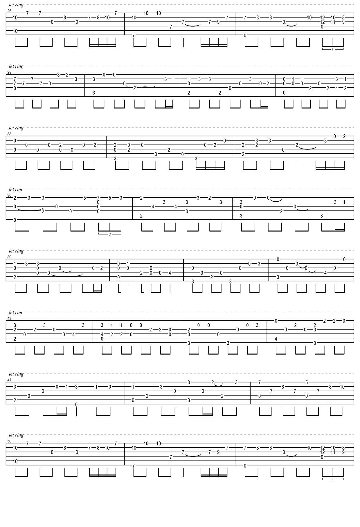 雨的印记指弹吉他谱预览图