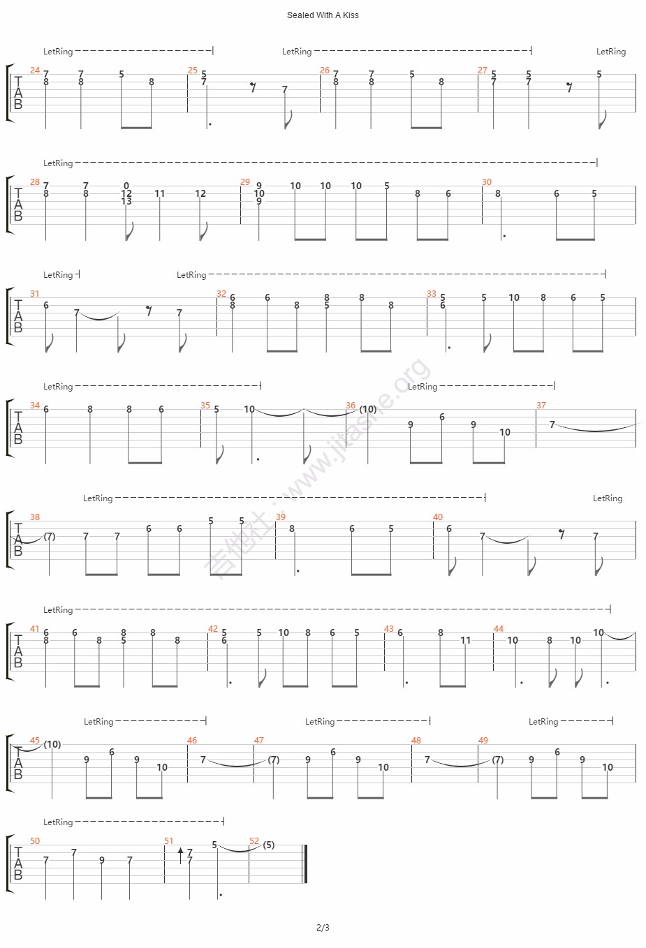 Sealed-With-A-kiss指弹吉他谱预览图