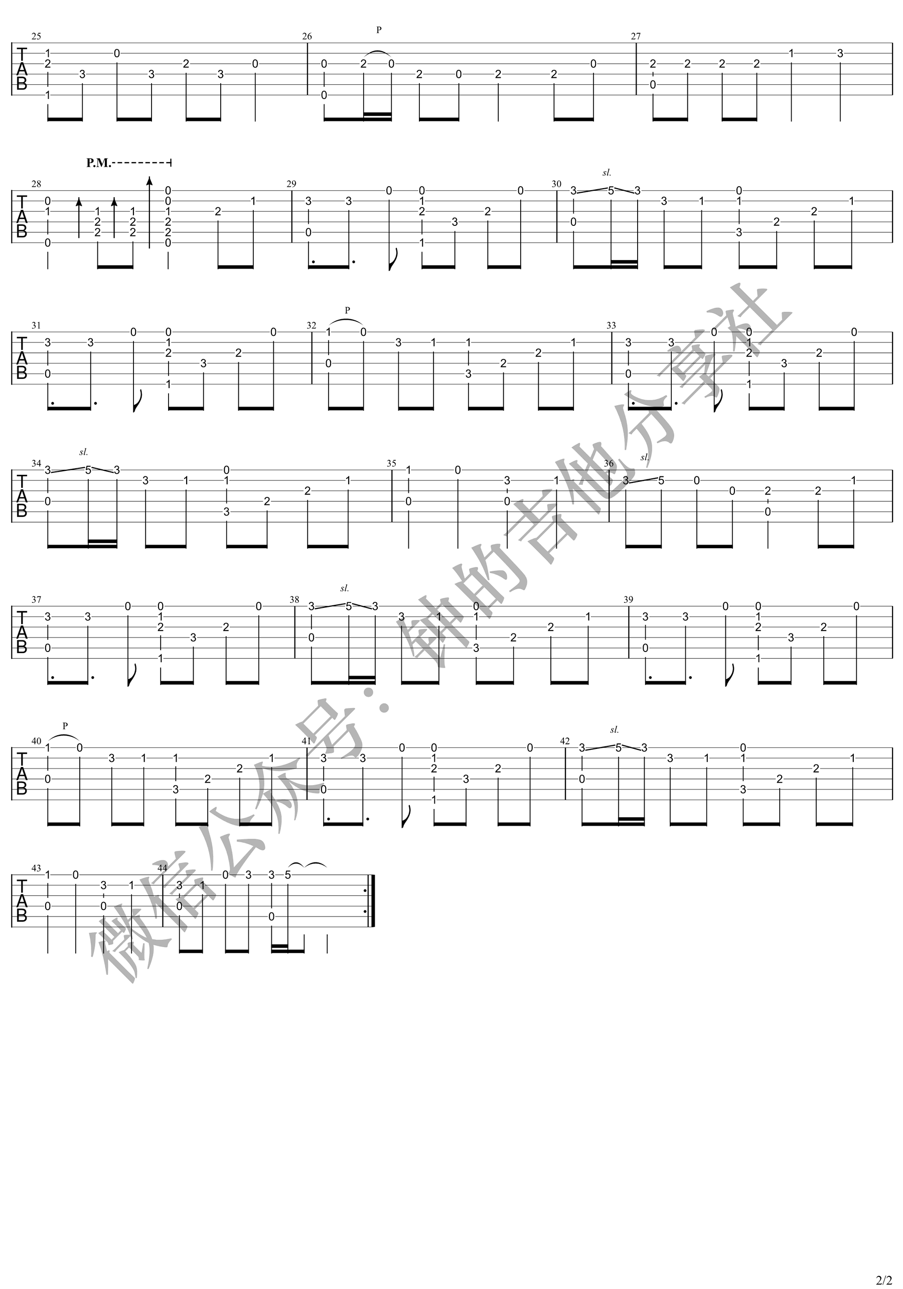 千本樱指弹吉他谱预览图